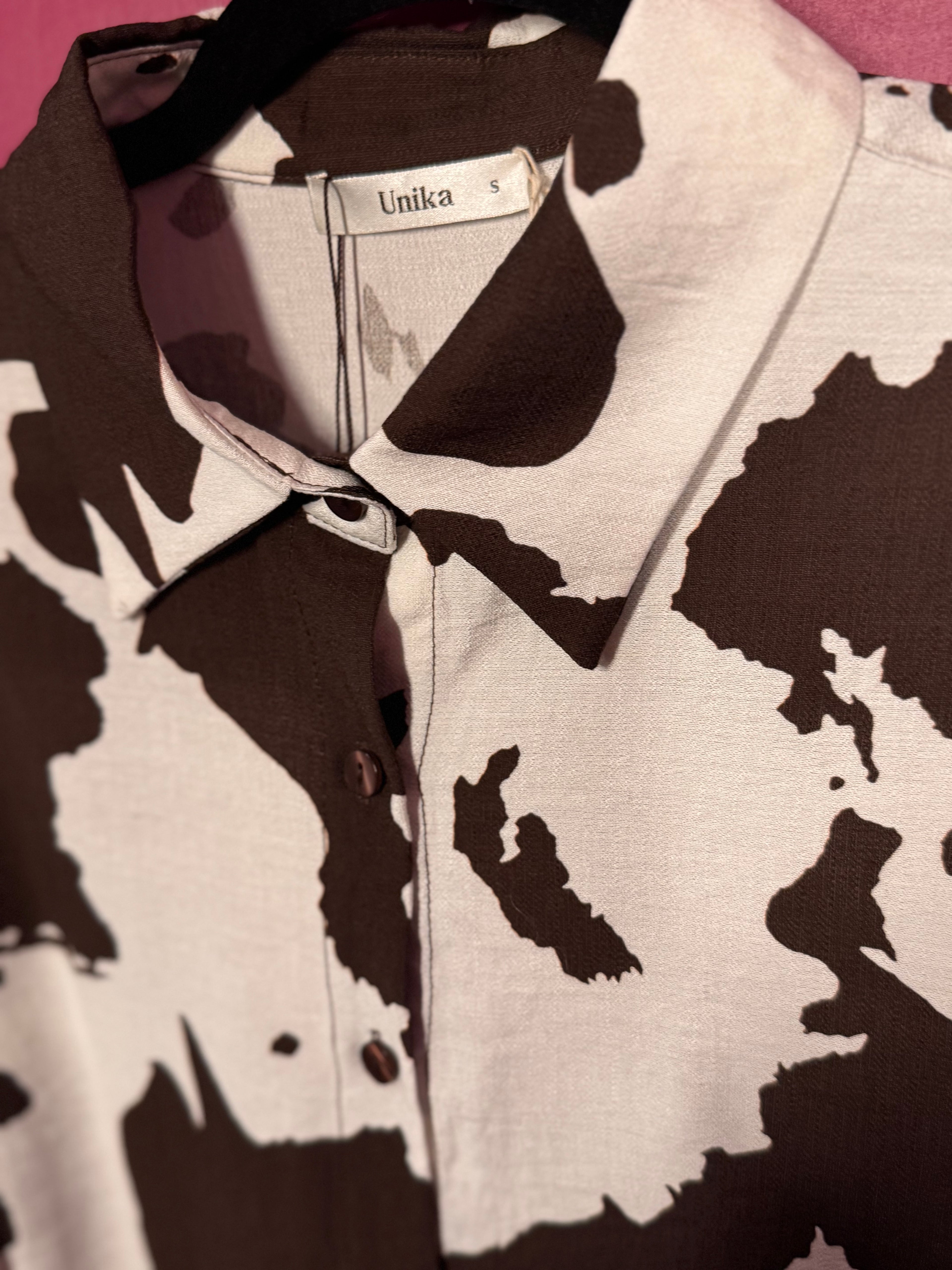 Chemise imprimé animal marron / blanc