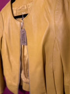 Veste en cuir jaune