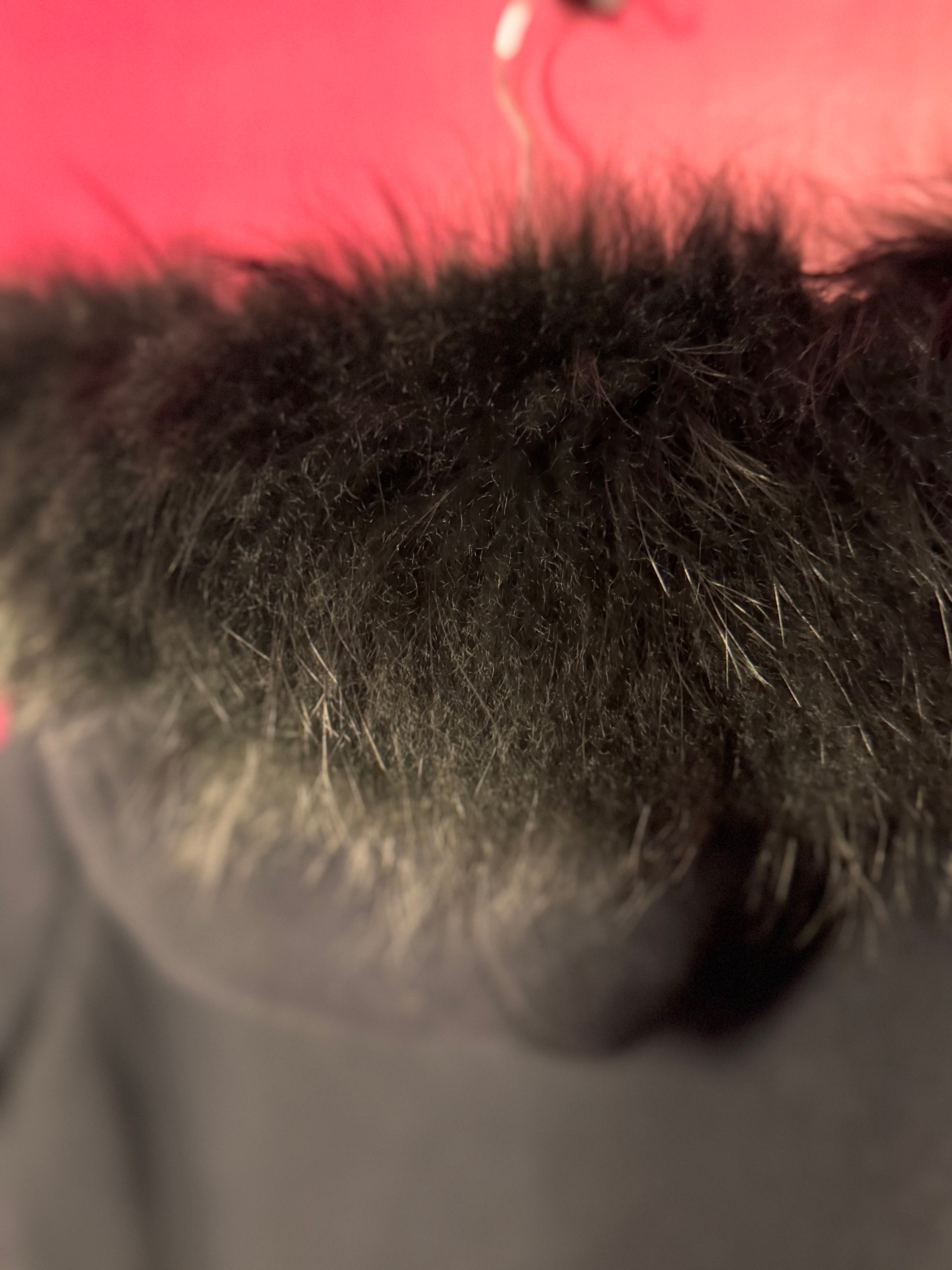 Manteau marine laine fourrure et cuir