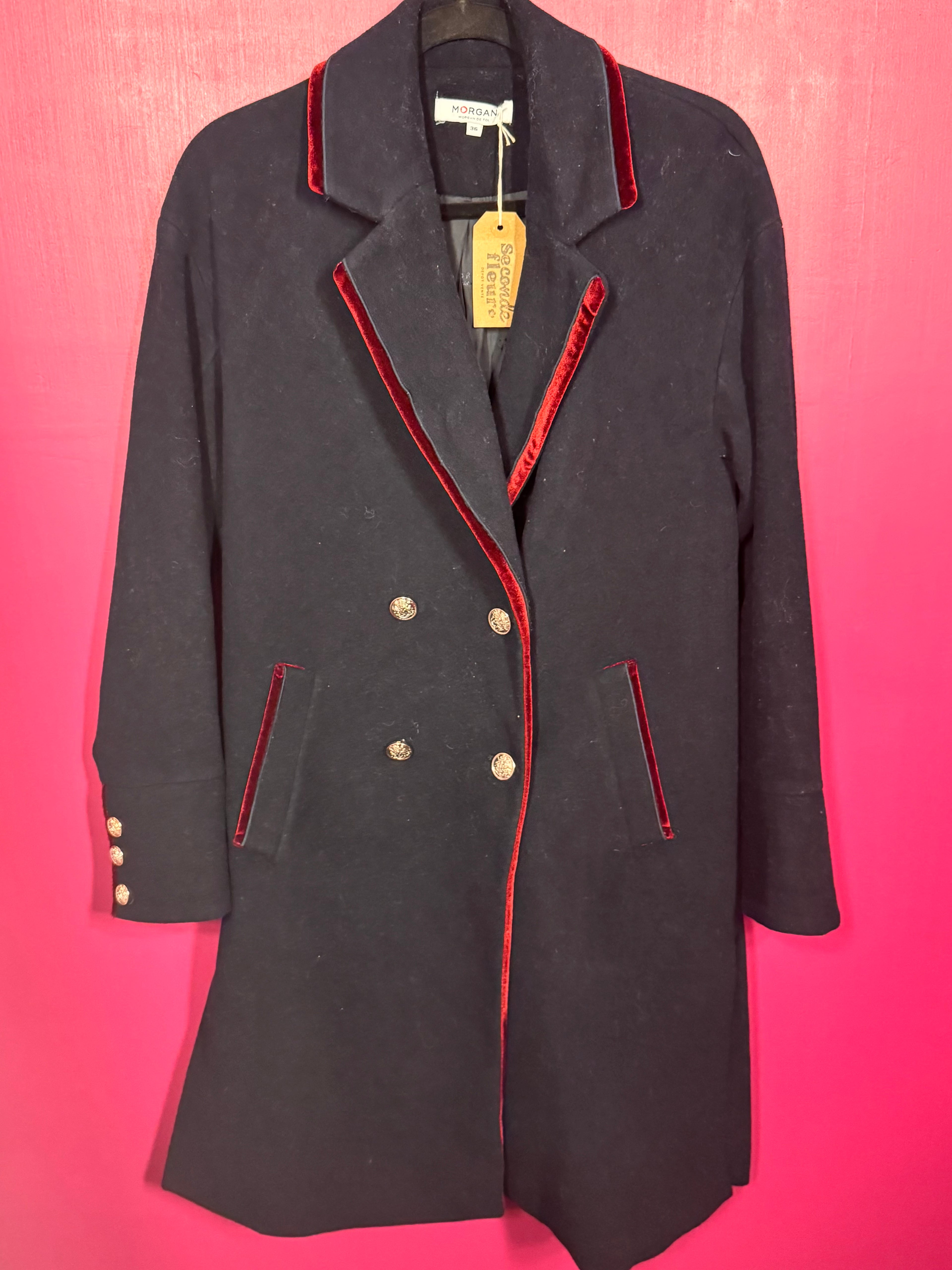 Manteau en laine marine