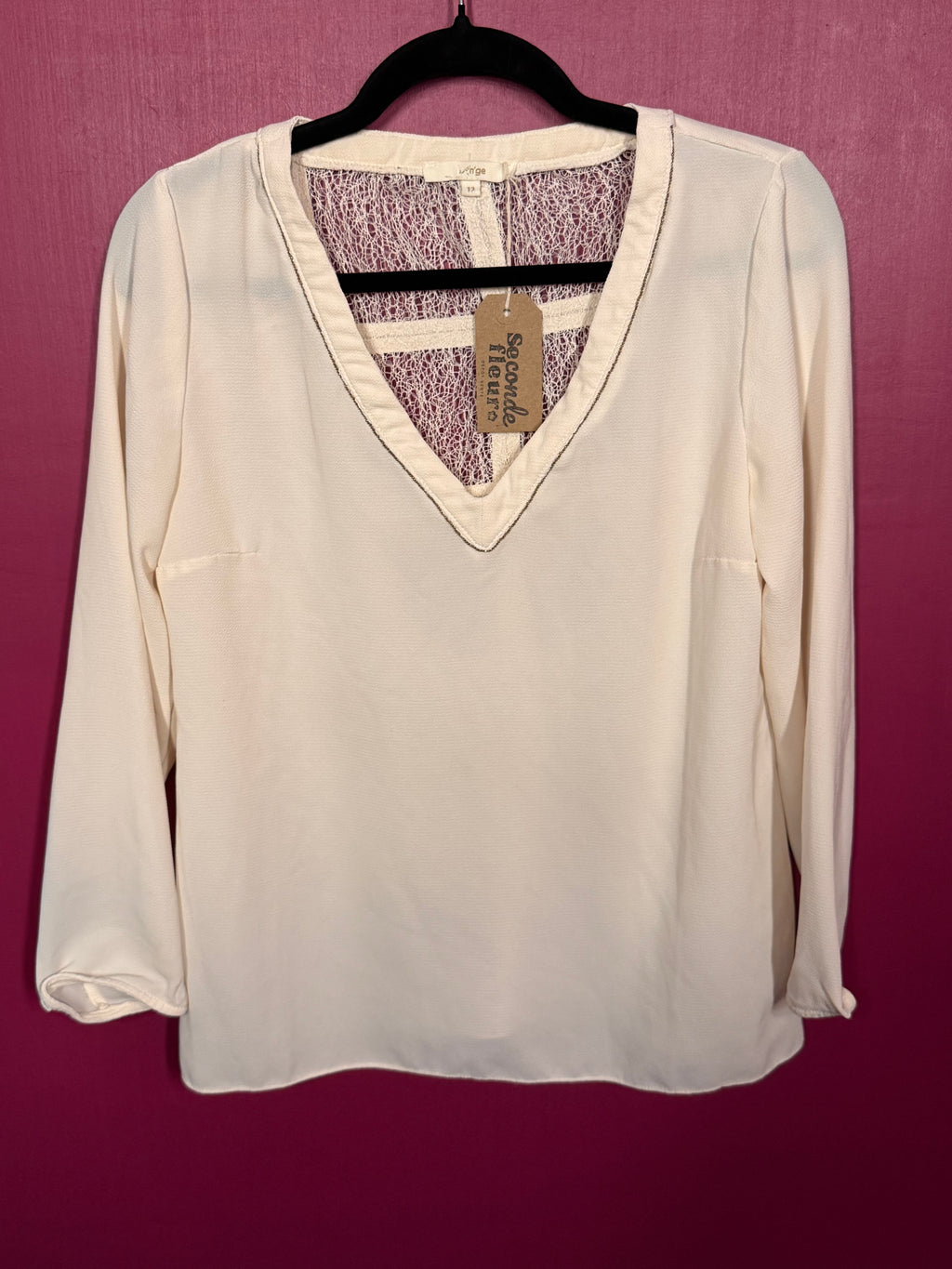 Blouse écru dos dentelle