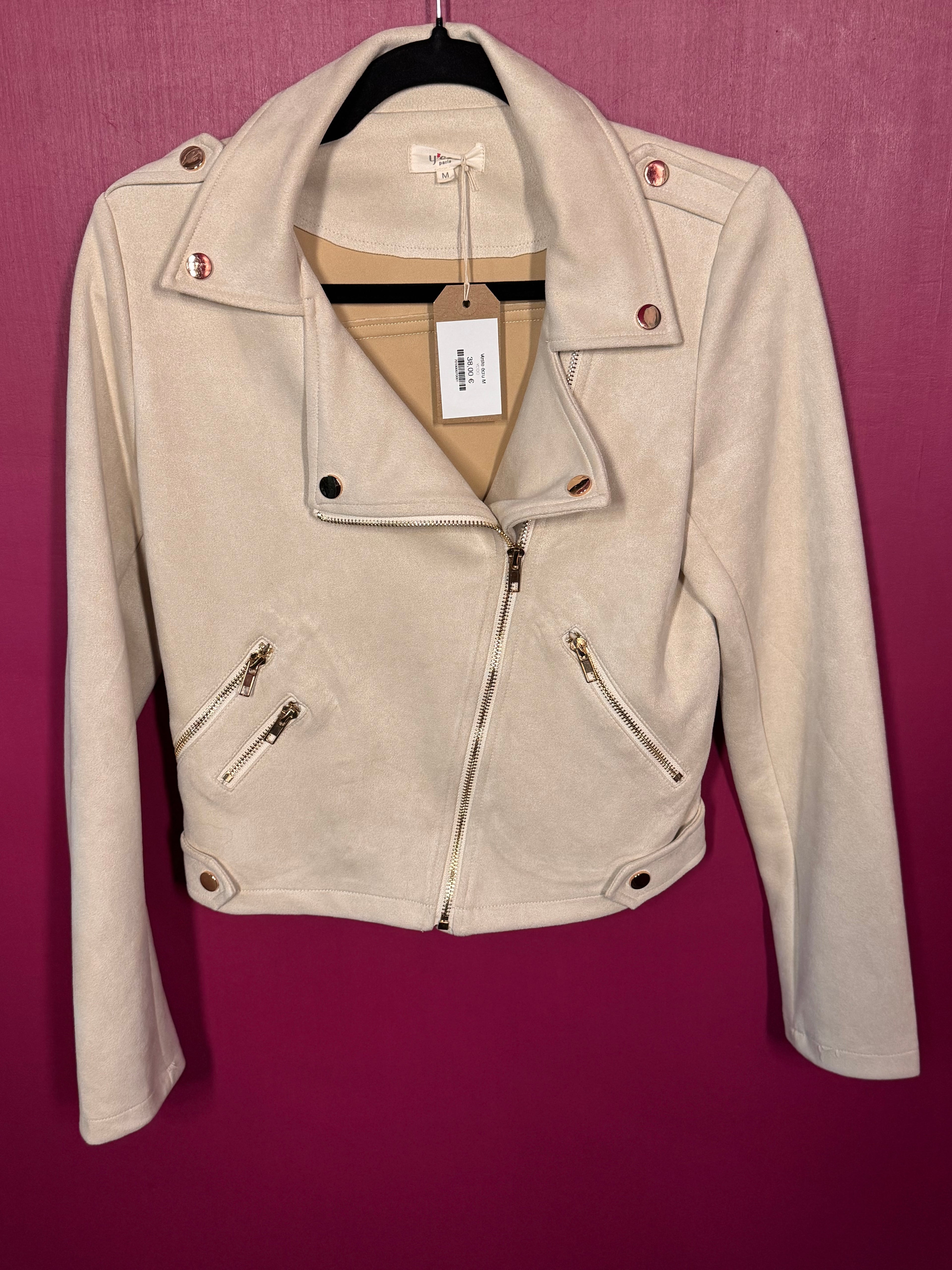 Veste suédine écru