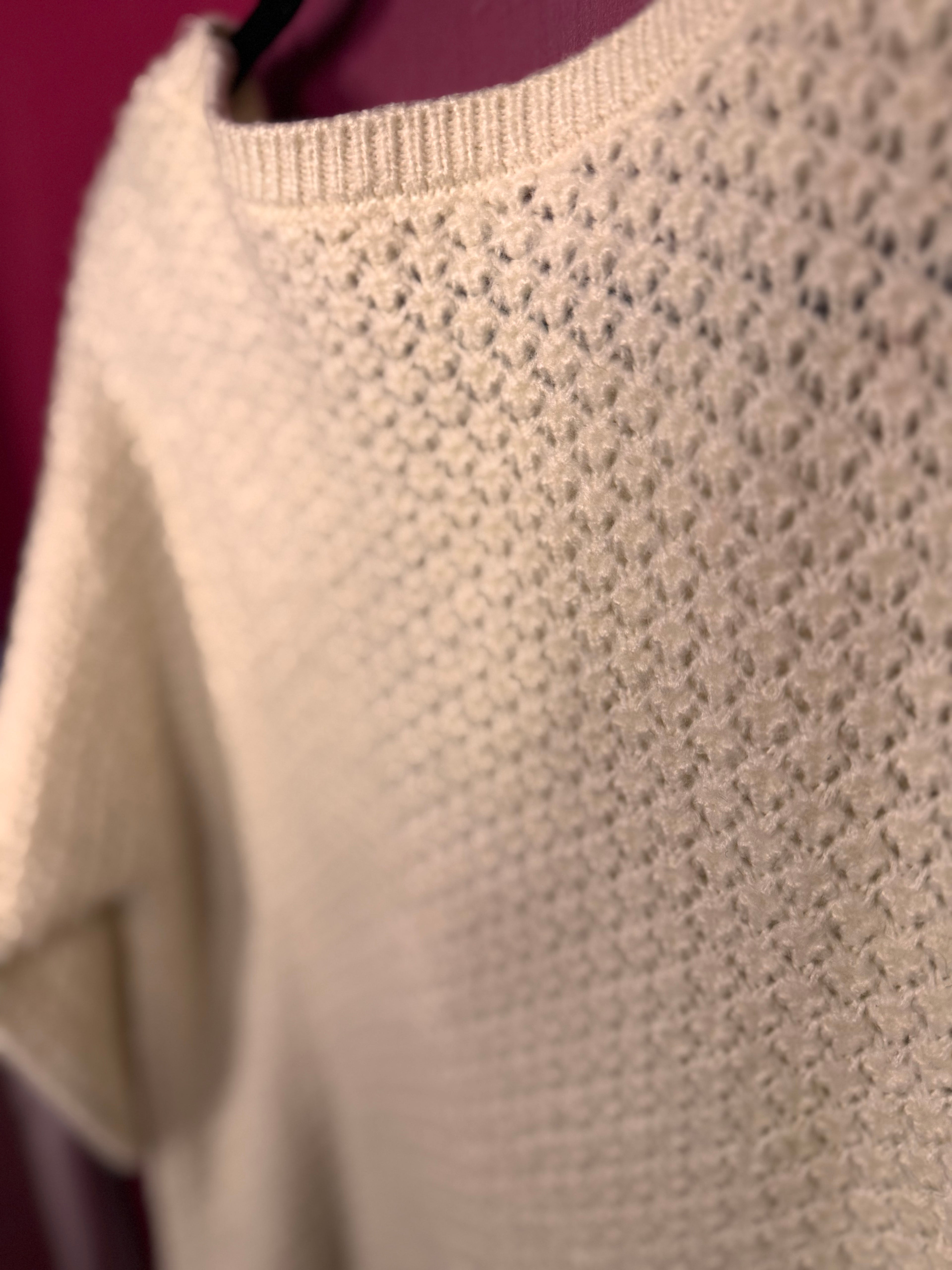 Pull grosse maille écru