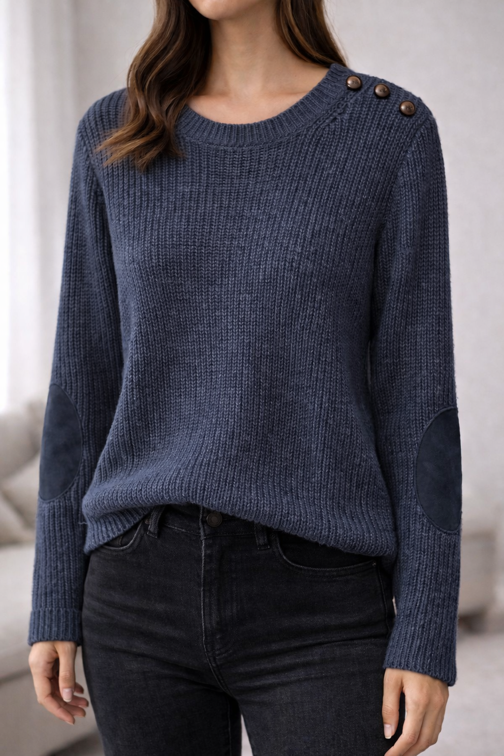 Pull baby alpaga et laine marine