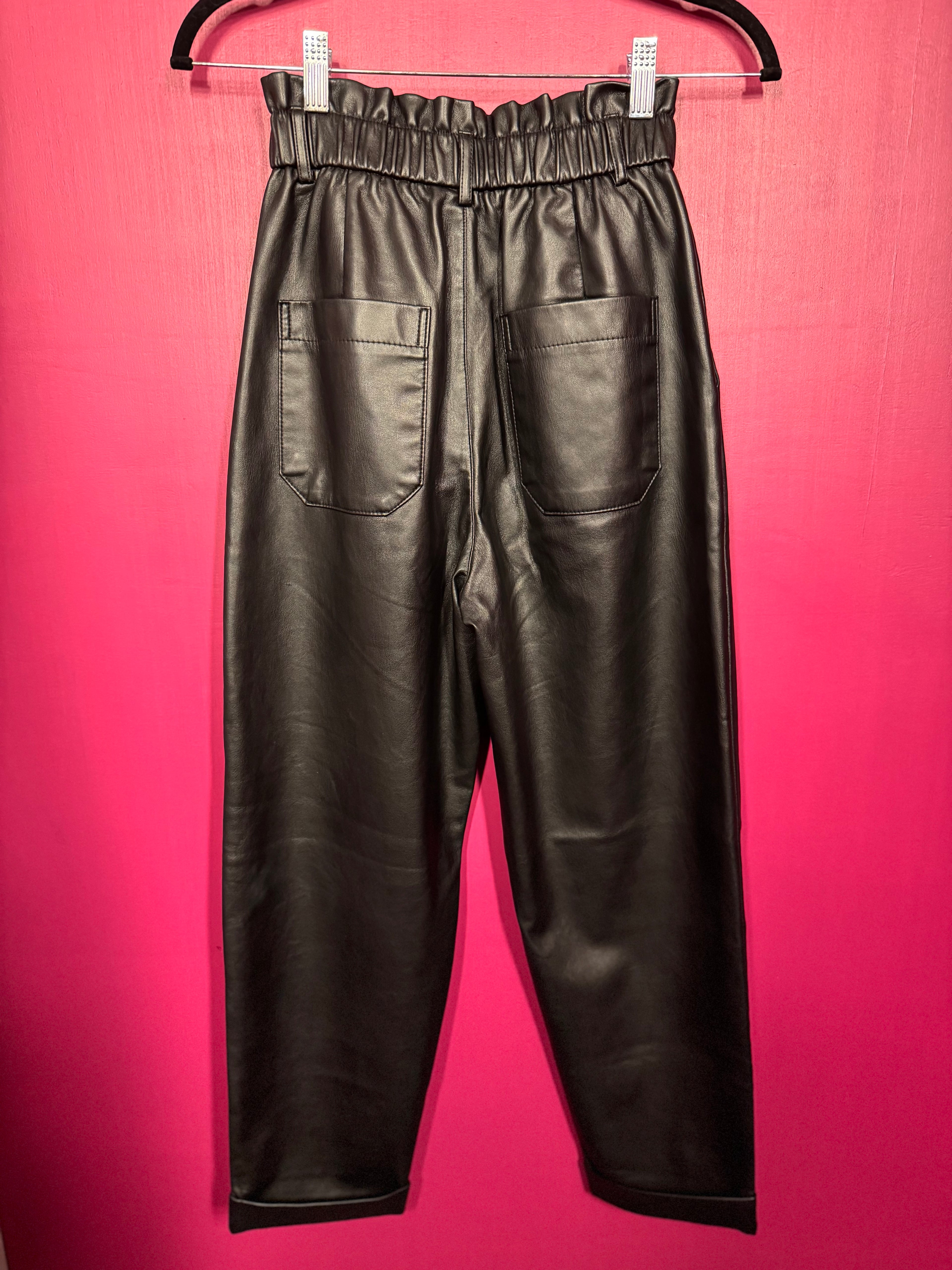 Pantalon similicuir noir