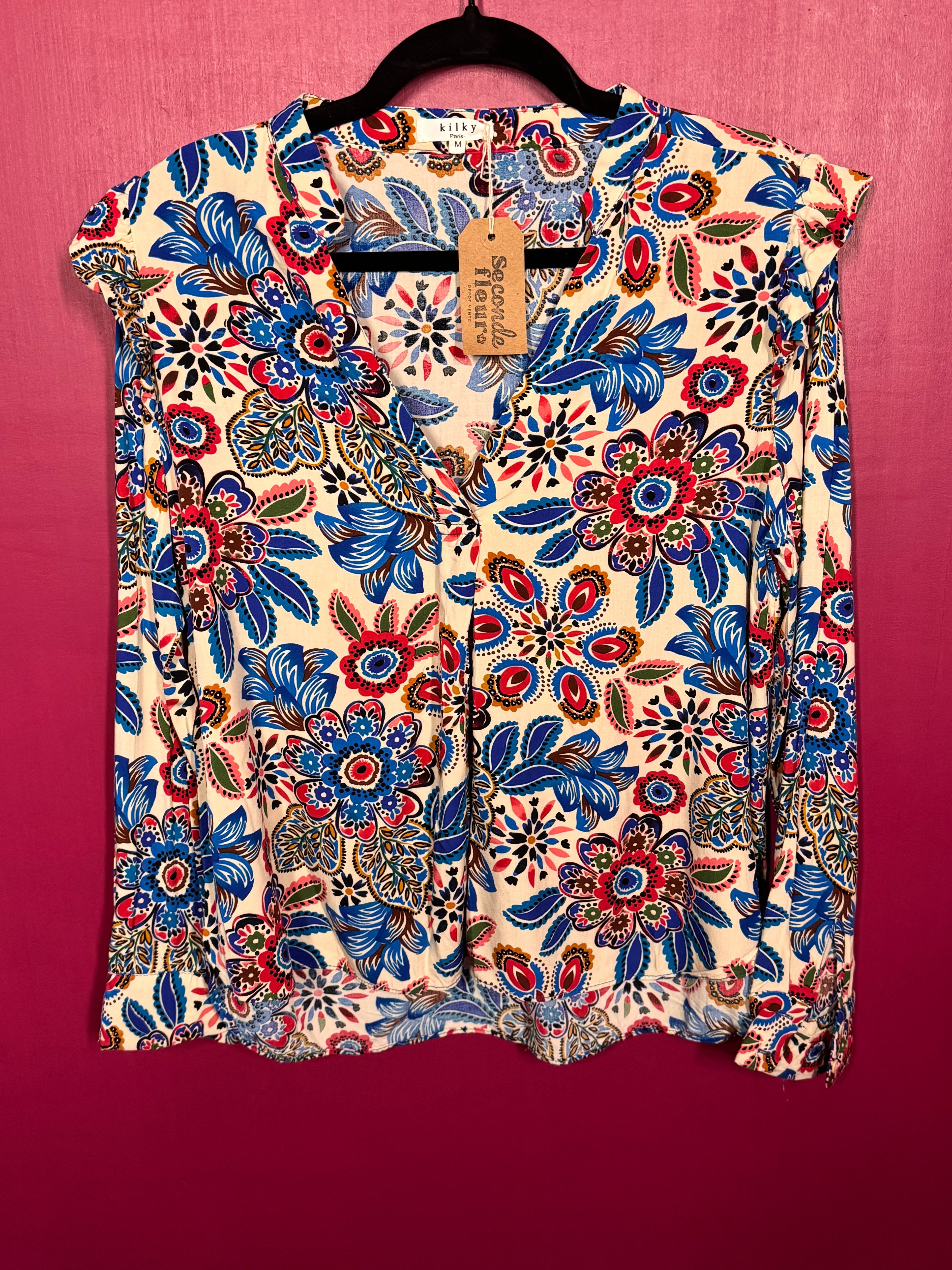 Blouse à fleurs blanche