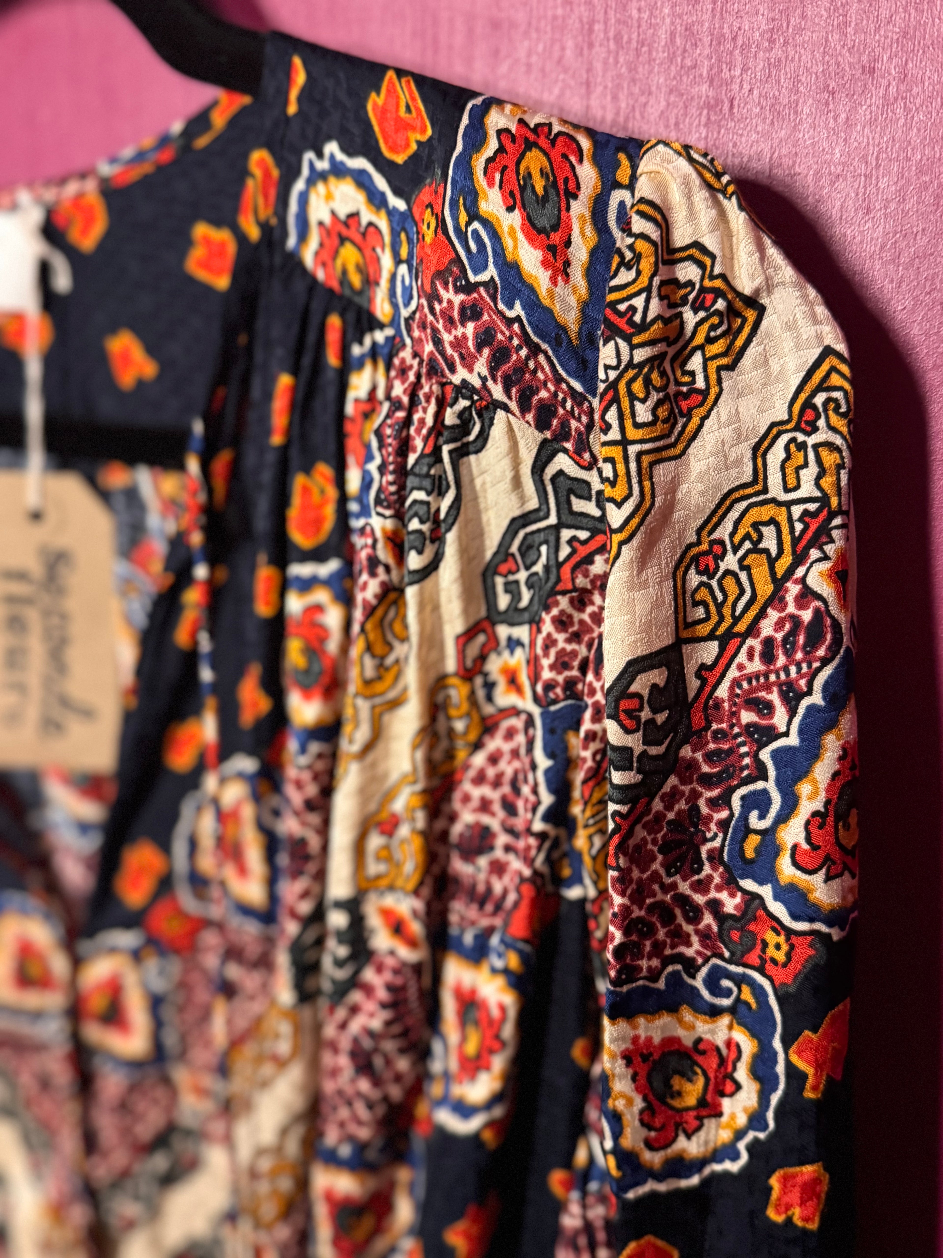 Robe marine / multicolore