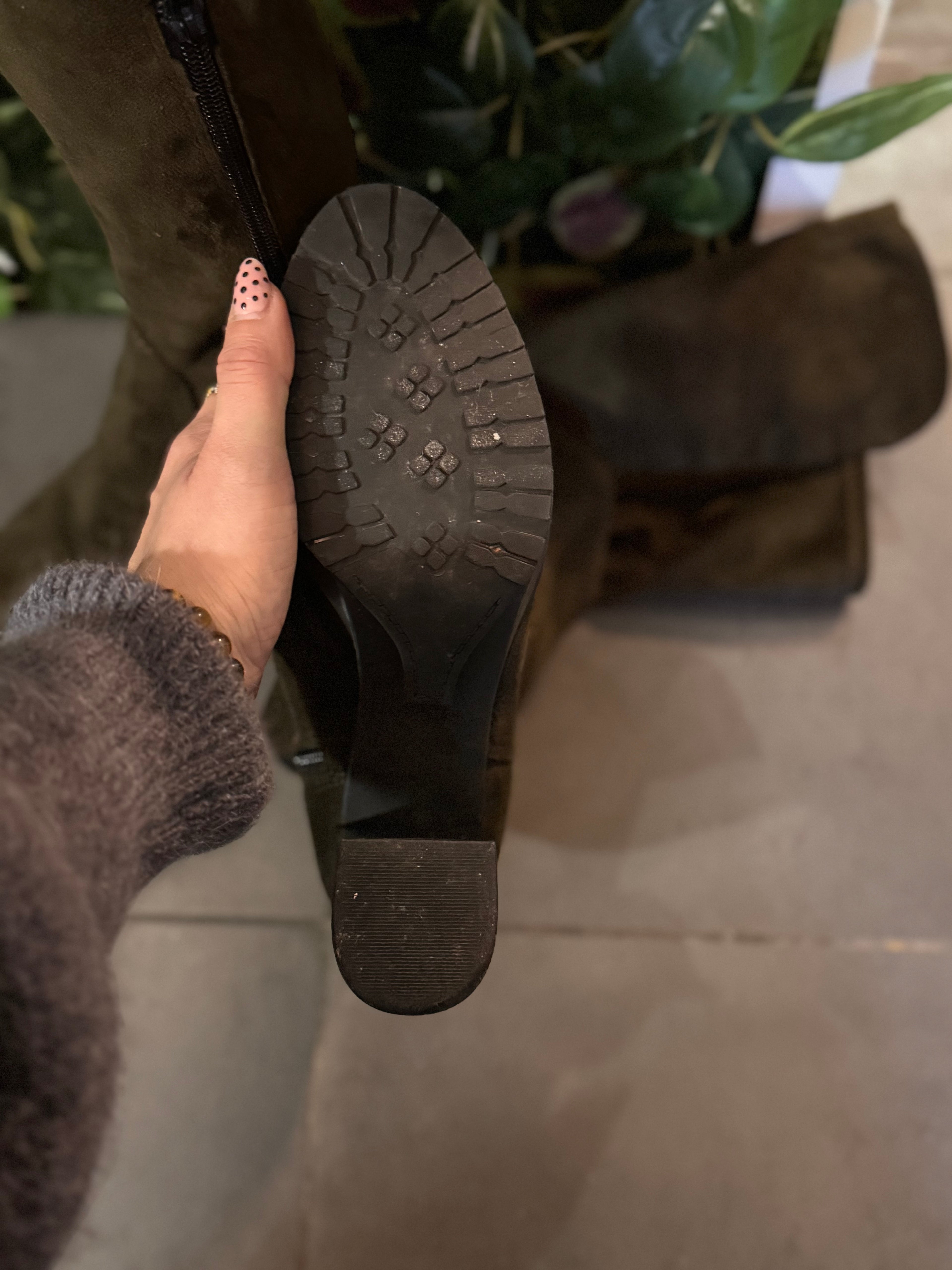 Bottes à talons kaki