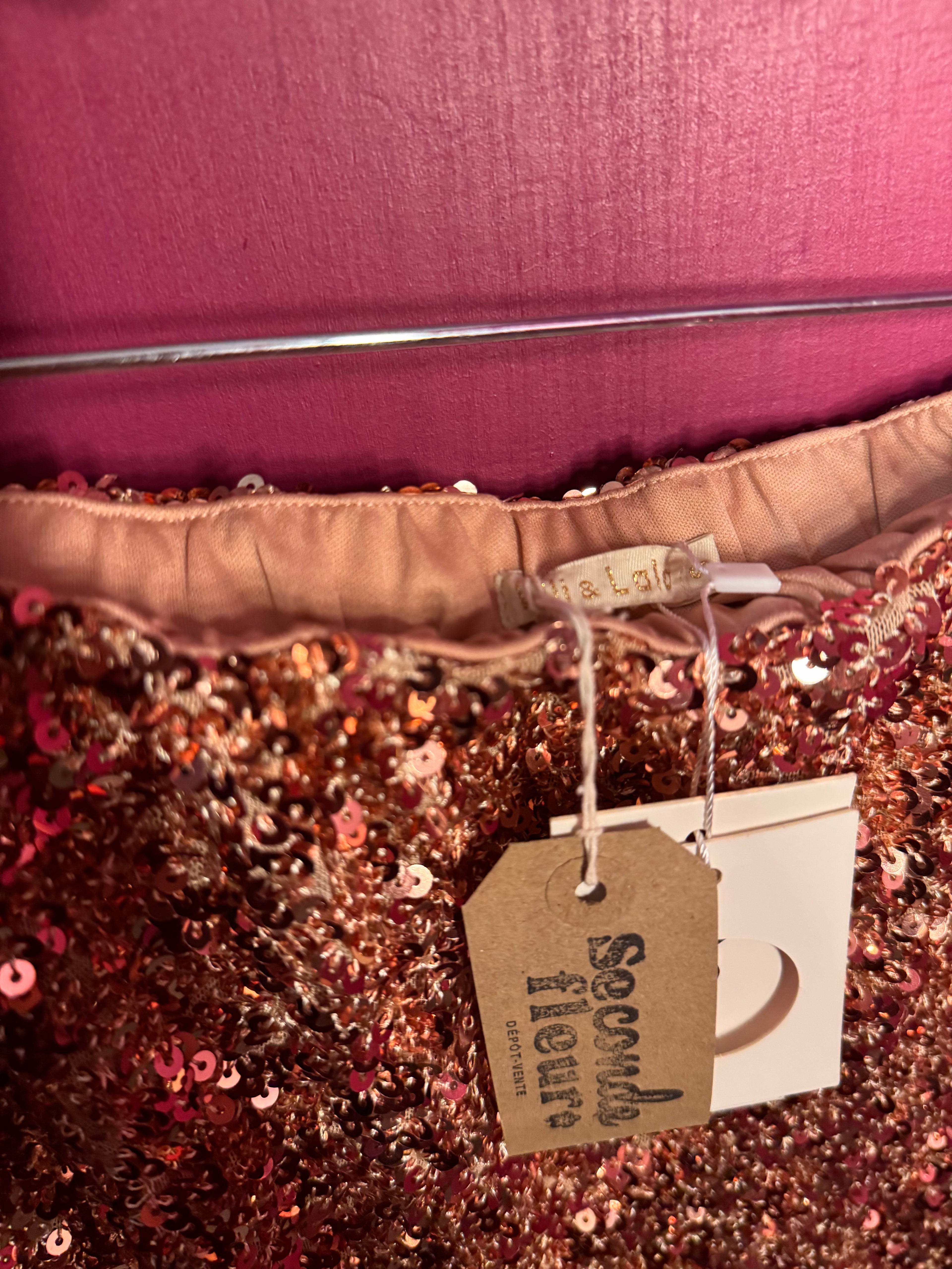 Jupe à sequins rose