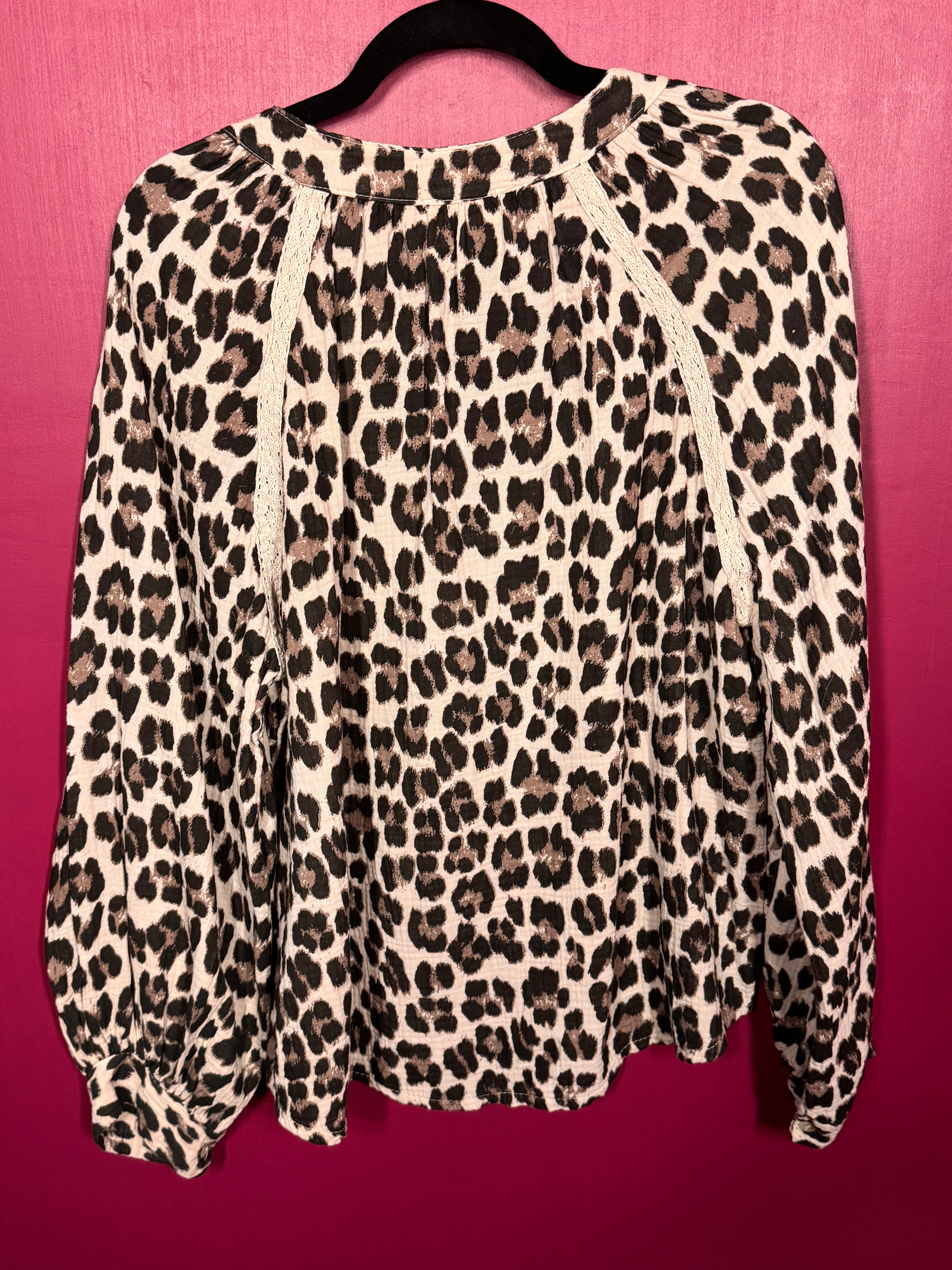 Blouse léopard gaze de coton