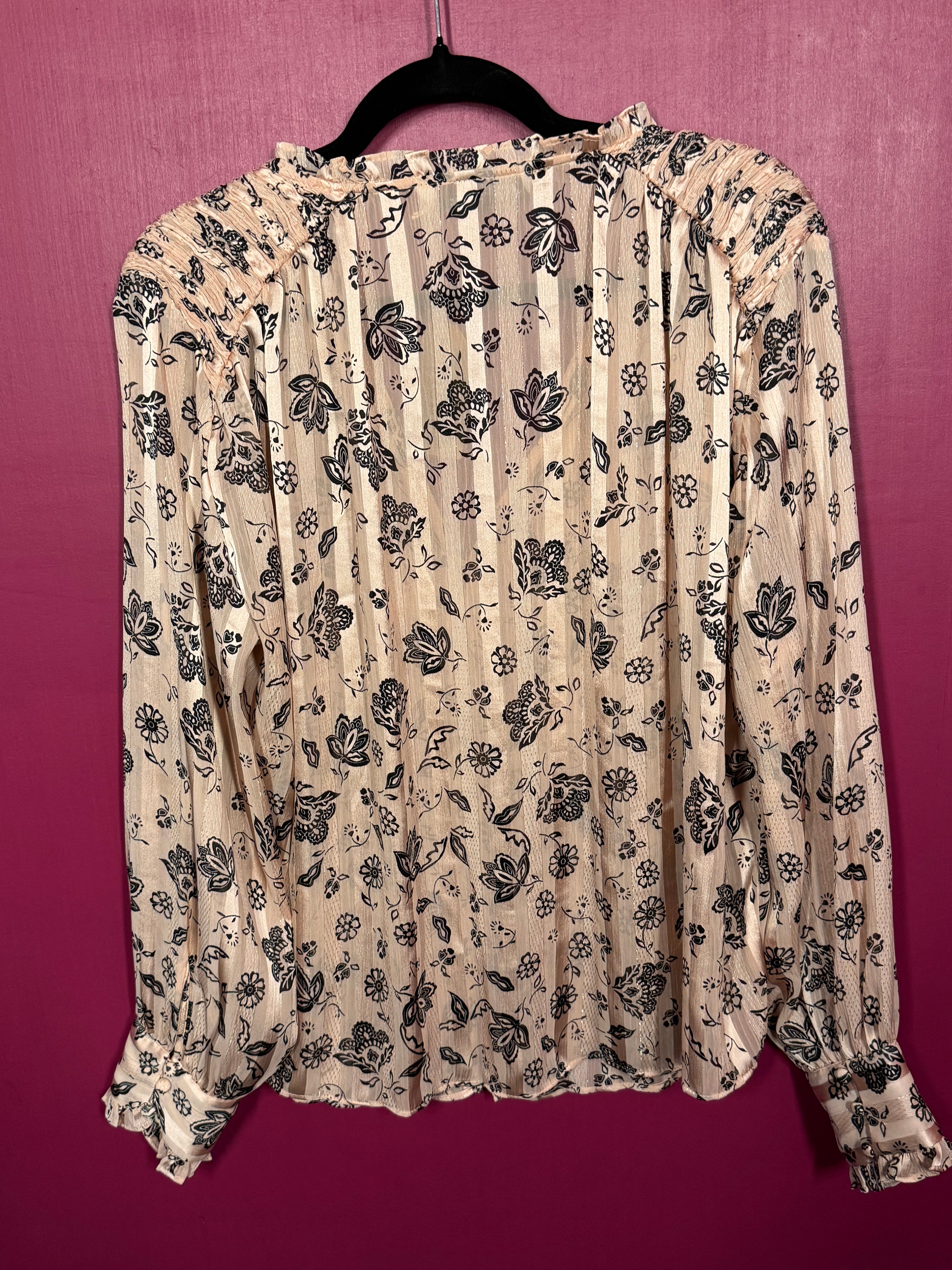 Blouse fleurie satinée