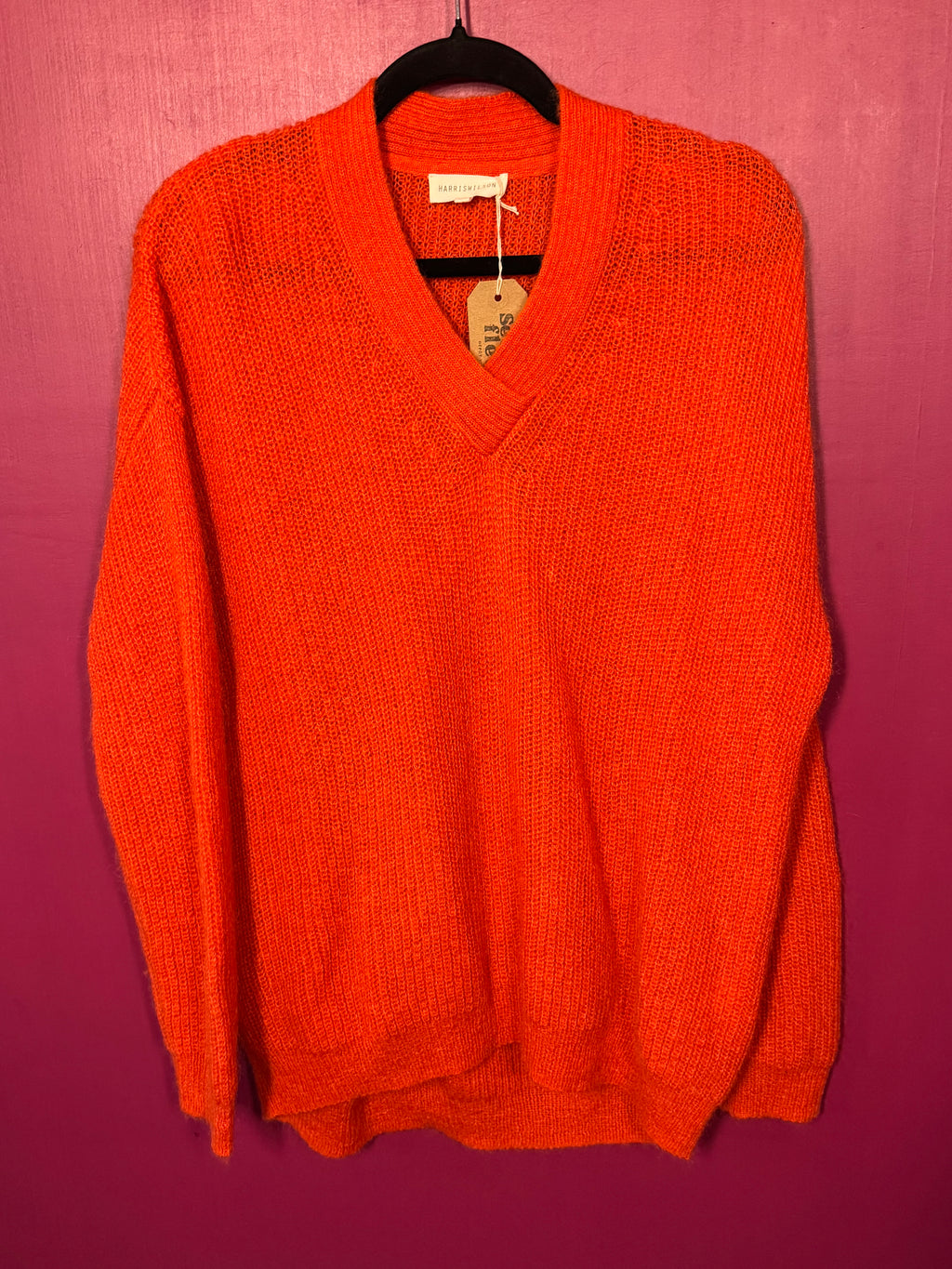 Pull rouge laine mérinos et kid mohair