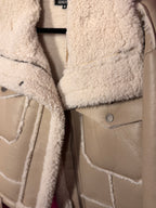 Manteau écru fausse fourrure