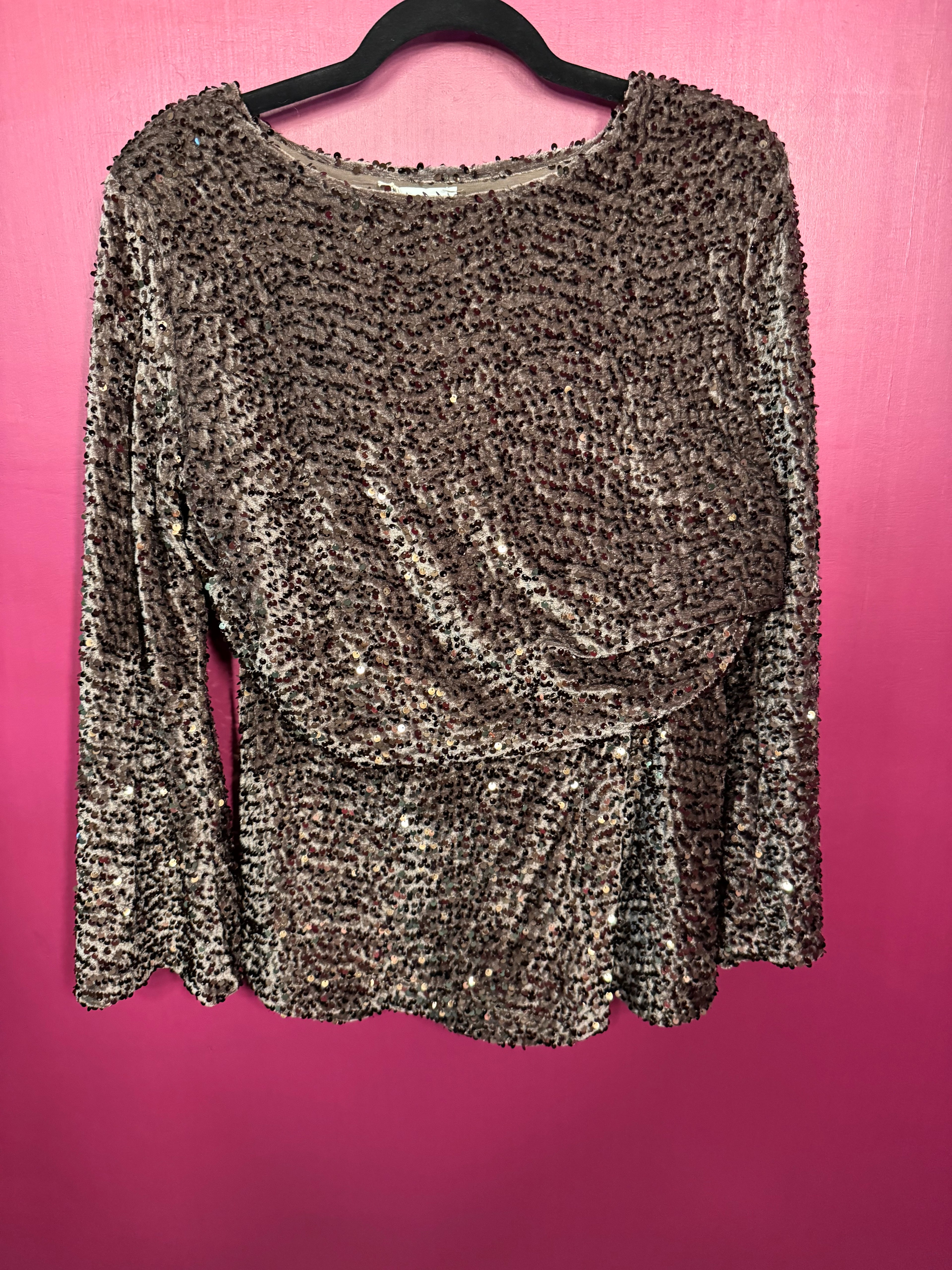 Ensemble marron pailleté short