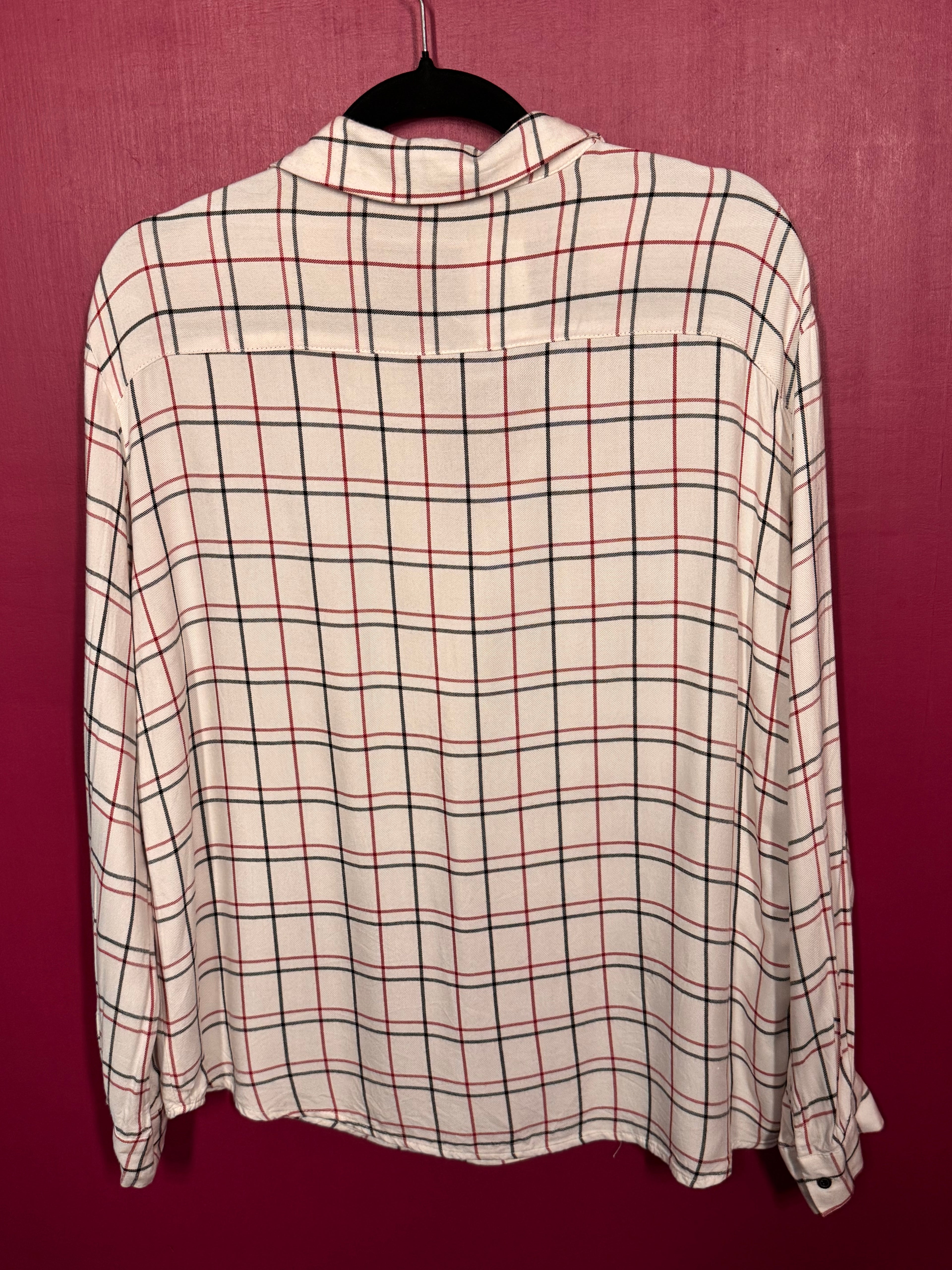 Blouse à carreaux rouge / blanc / noir