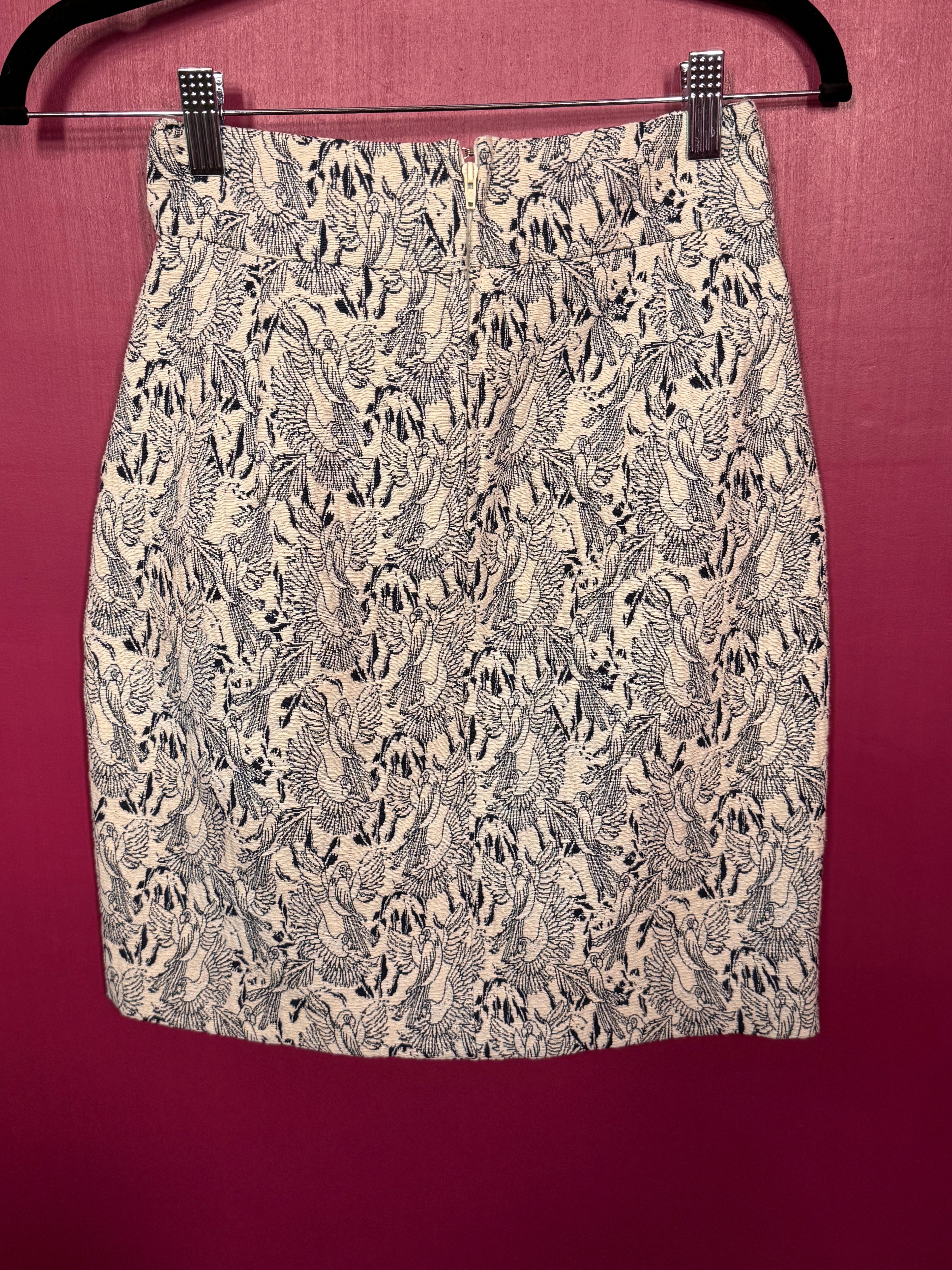 Jupe blanc / marine à motifs animal