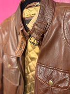 Veste en cuir marron