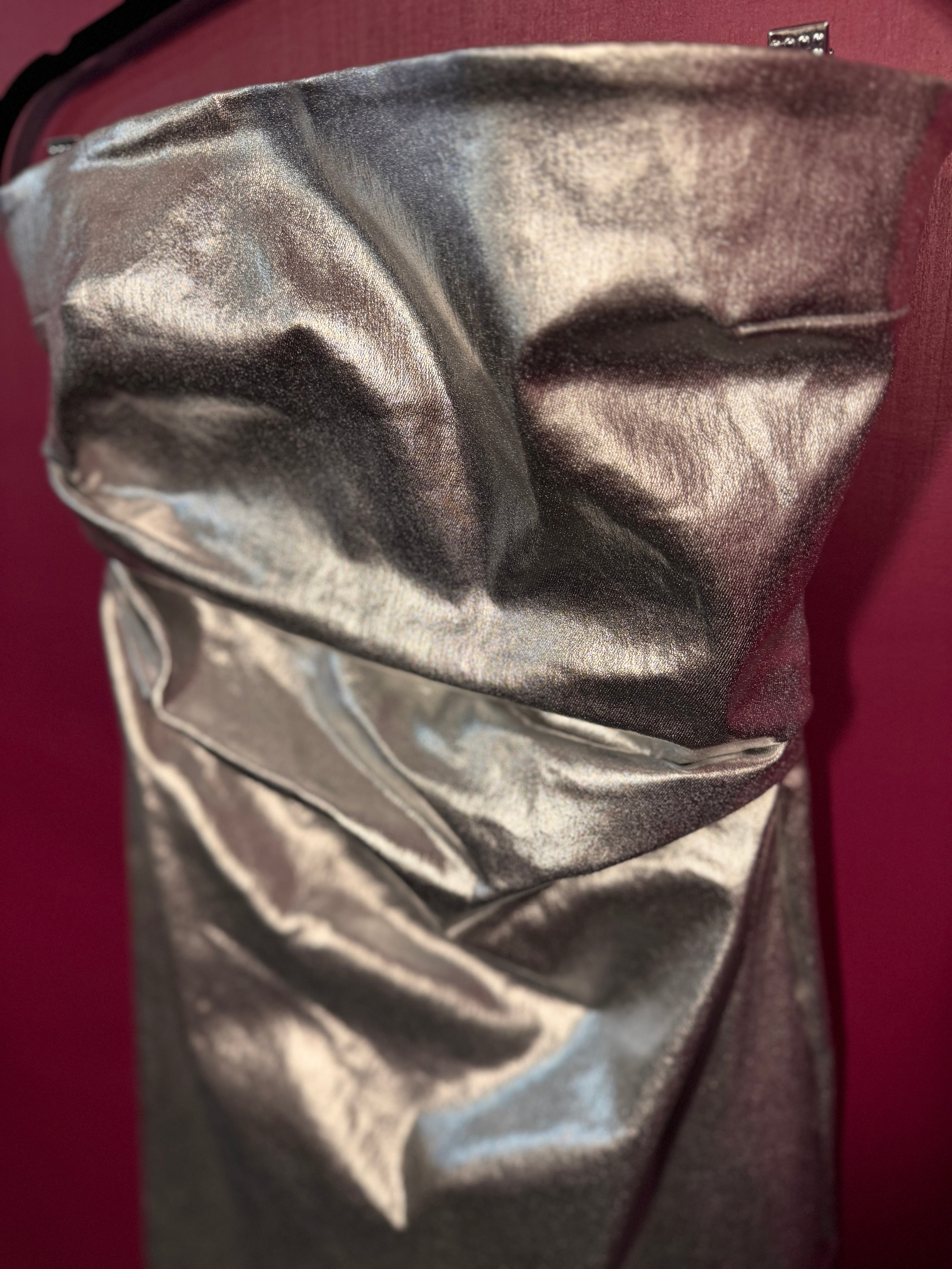 Robe longue bustier argenté