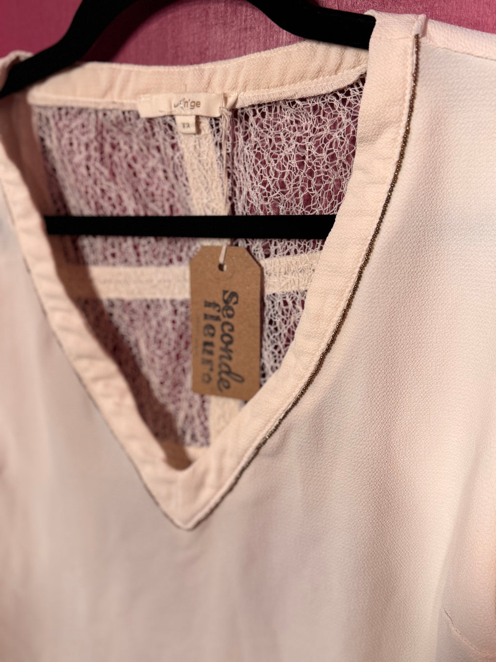 Blouse écru dos dentelle