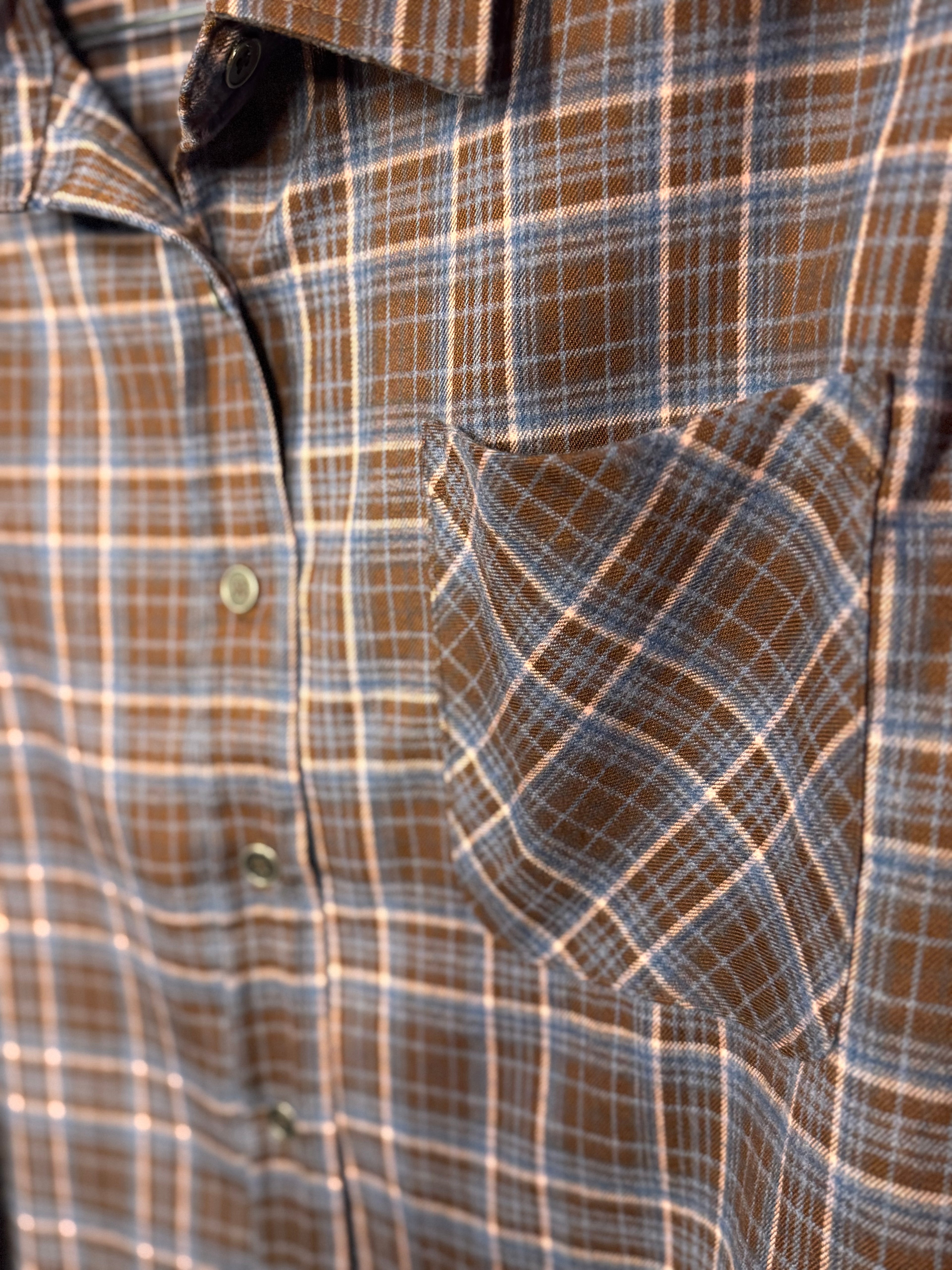 Chemise à carreaux marron / bleu / rose