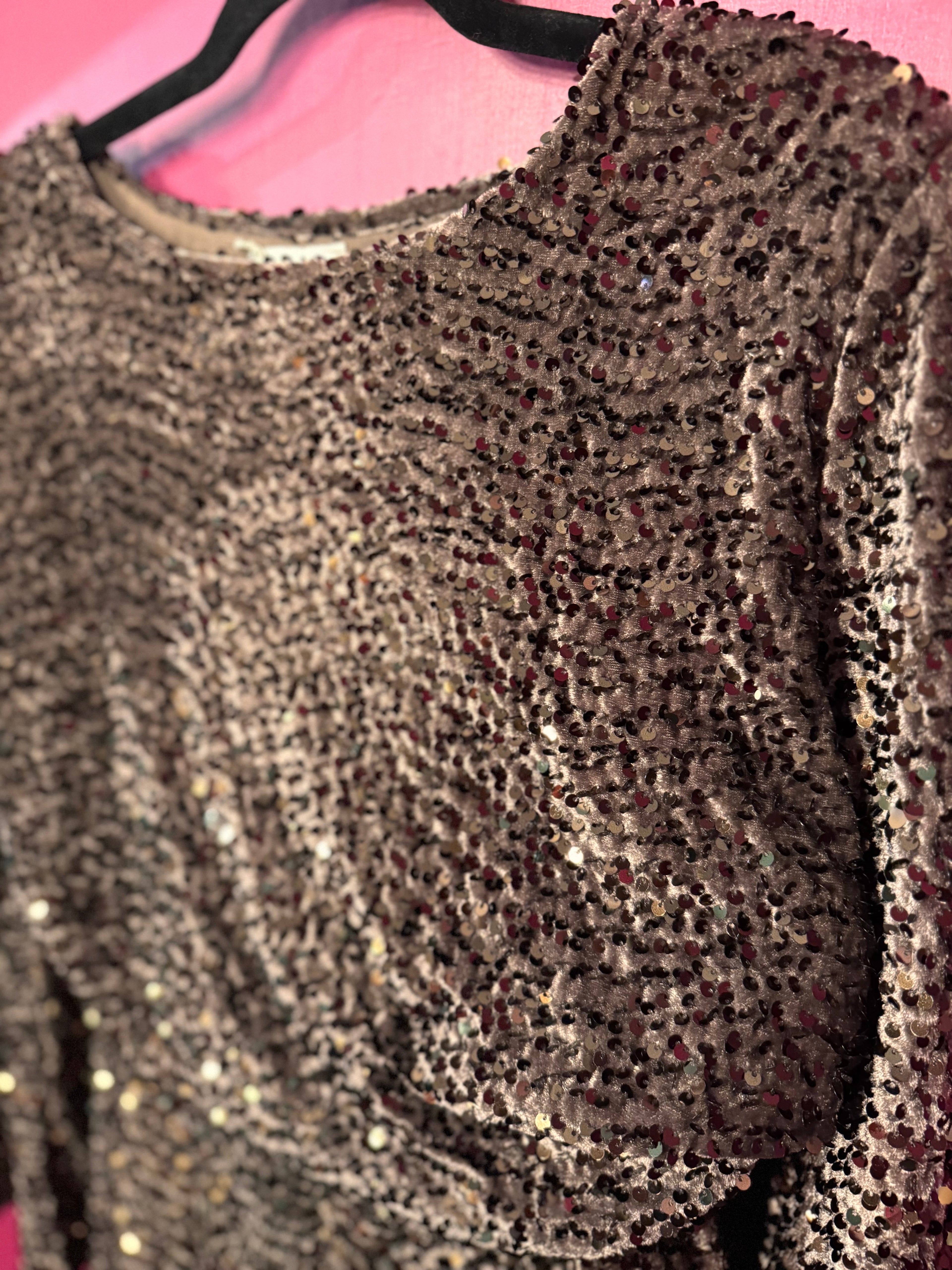 Ensemble marron pailleté short