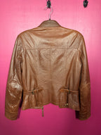 Veste en cuir marron