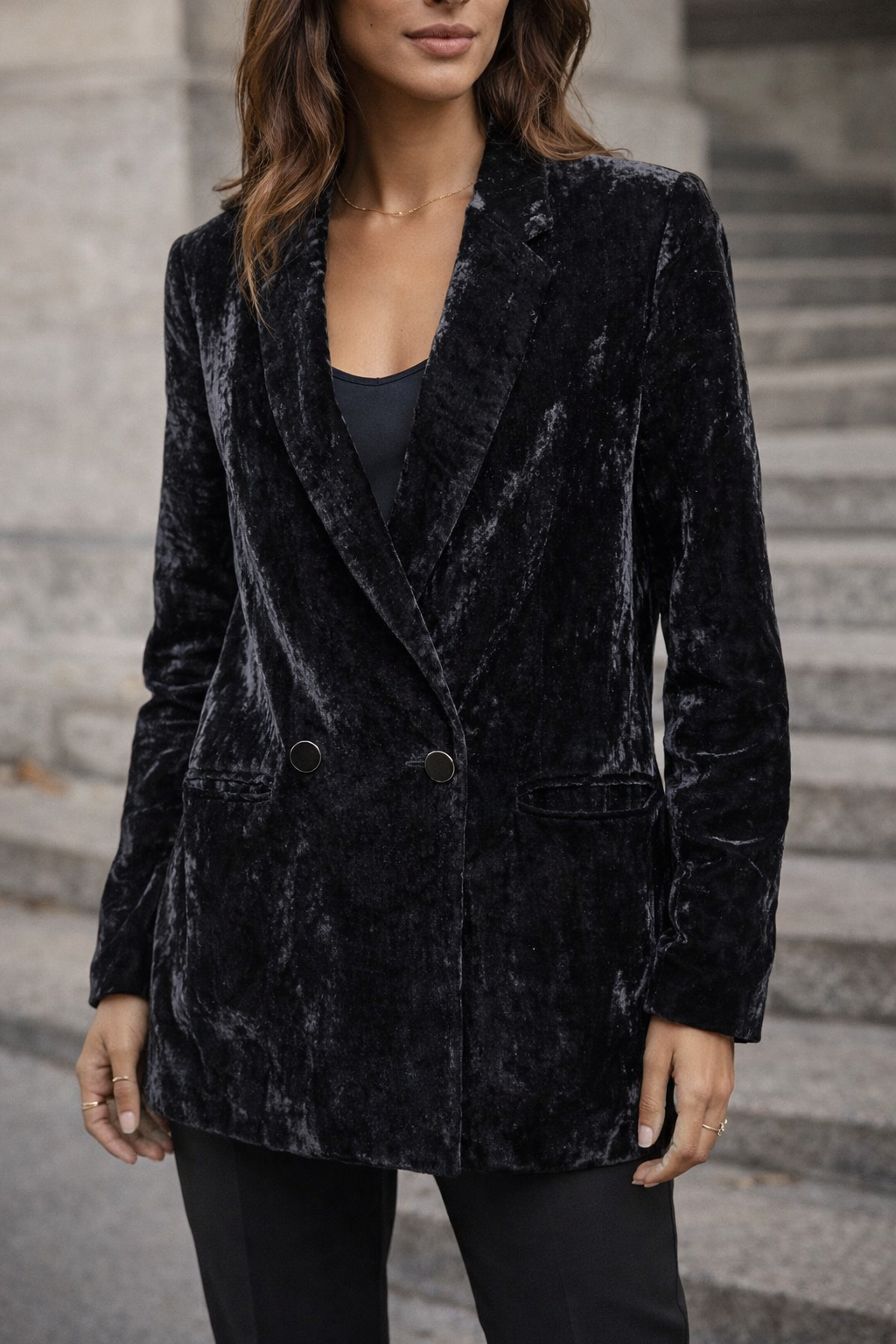 Blazer en velours noir