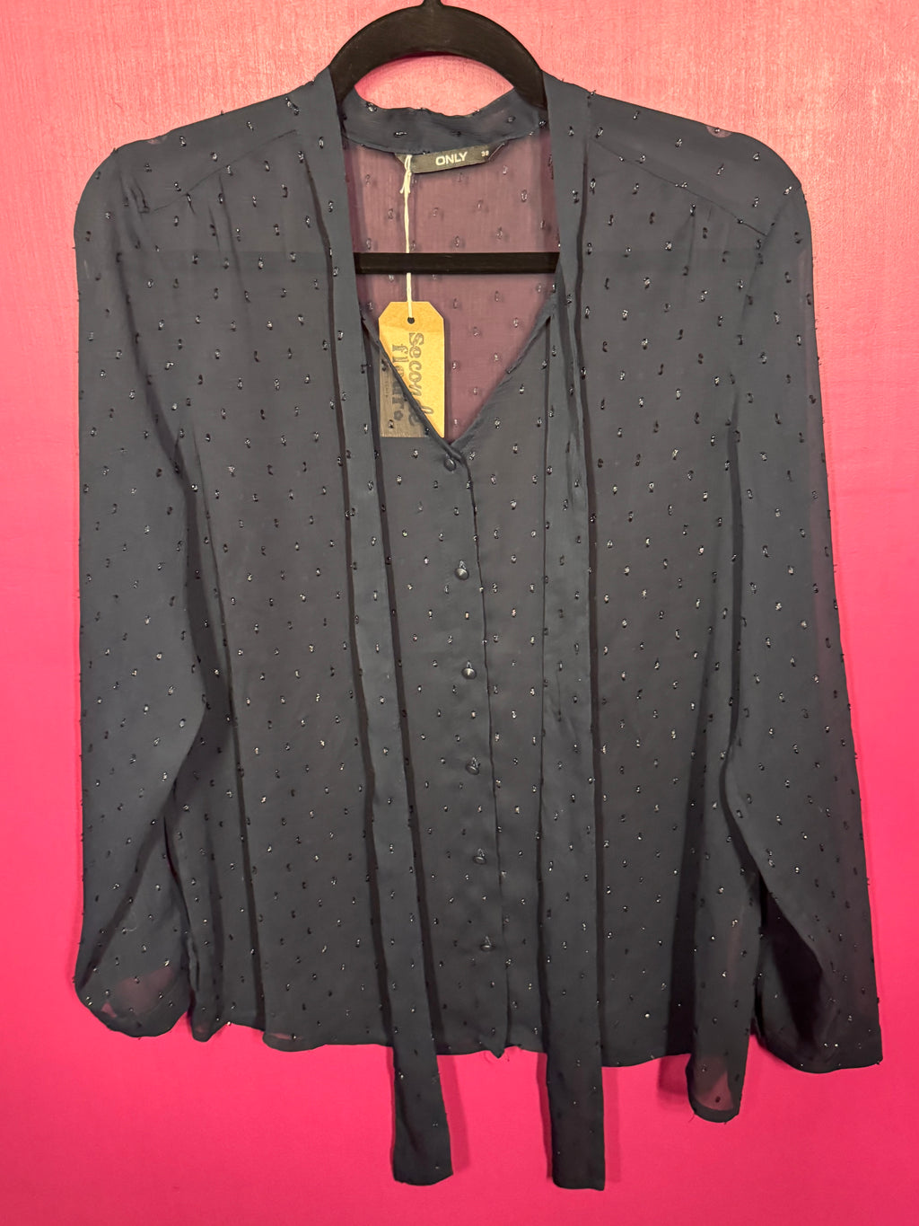 Blouse pailletée marine