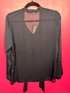 Blouse pailletée marine