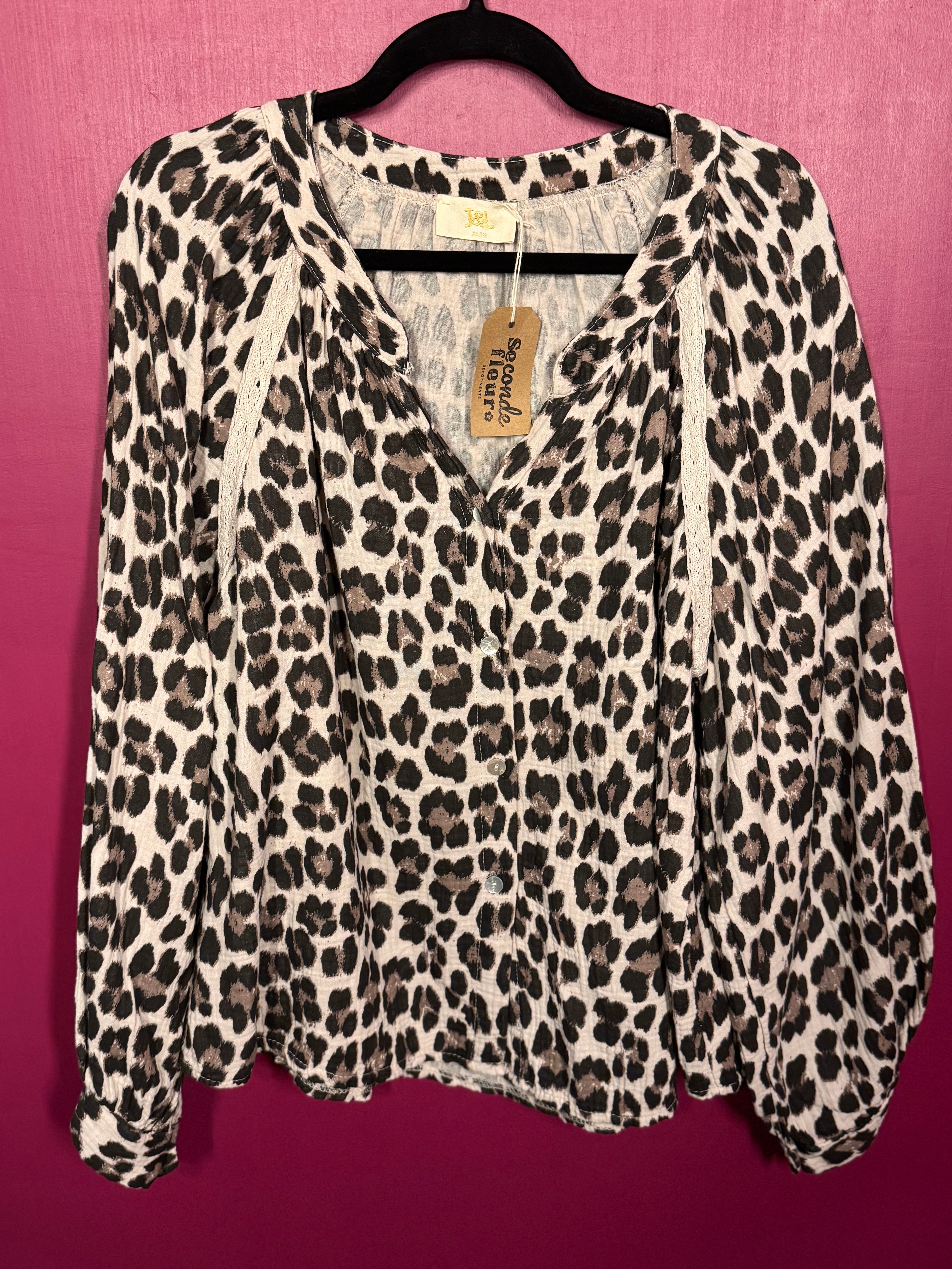 Blouse léopard gaze de coton