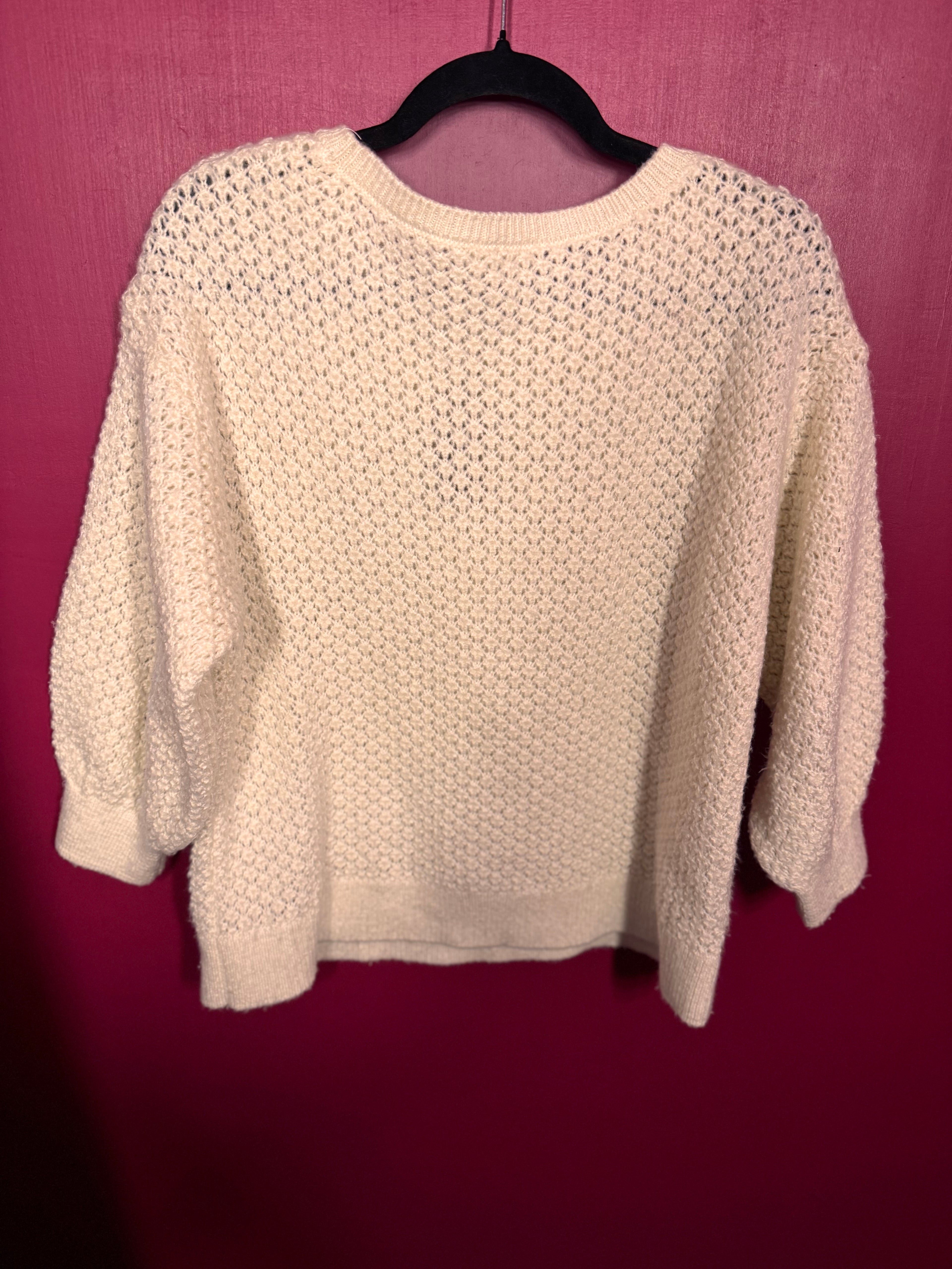 Pull grosse maille écru