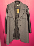 Manteau long gris / noir