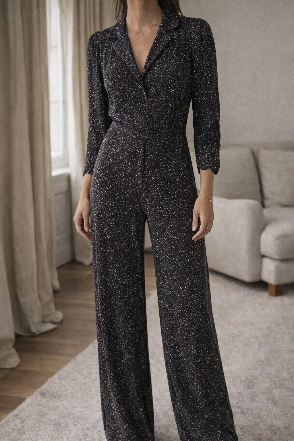 Combinaison pantalon noir / argenté