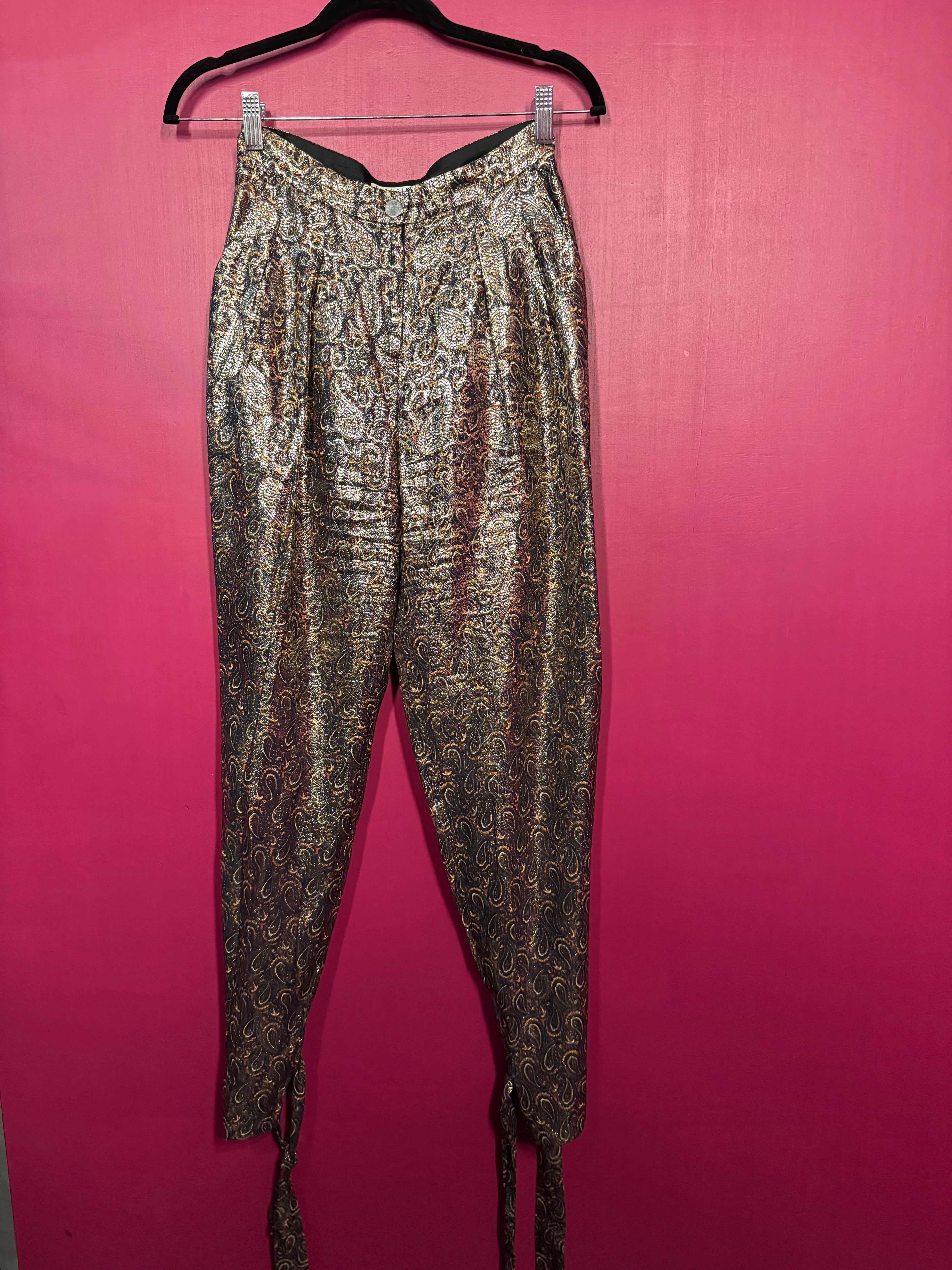 Pantalon multicolore / doré