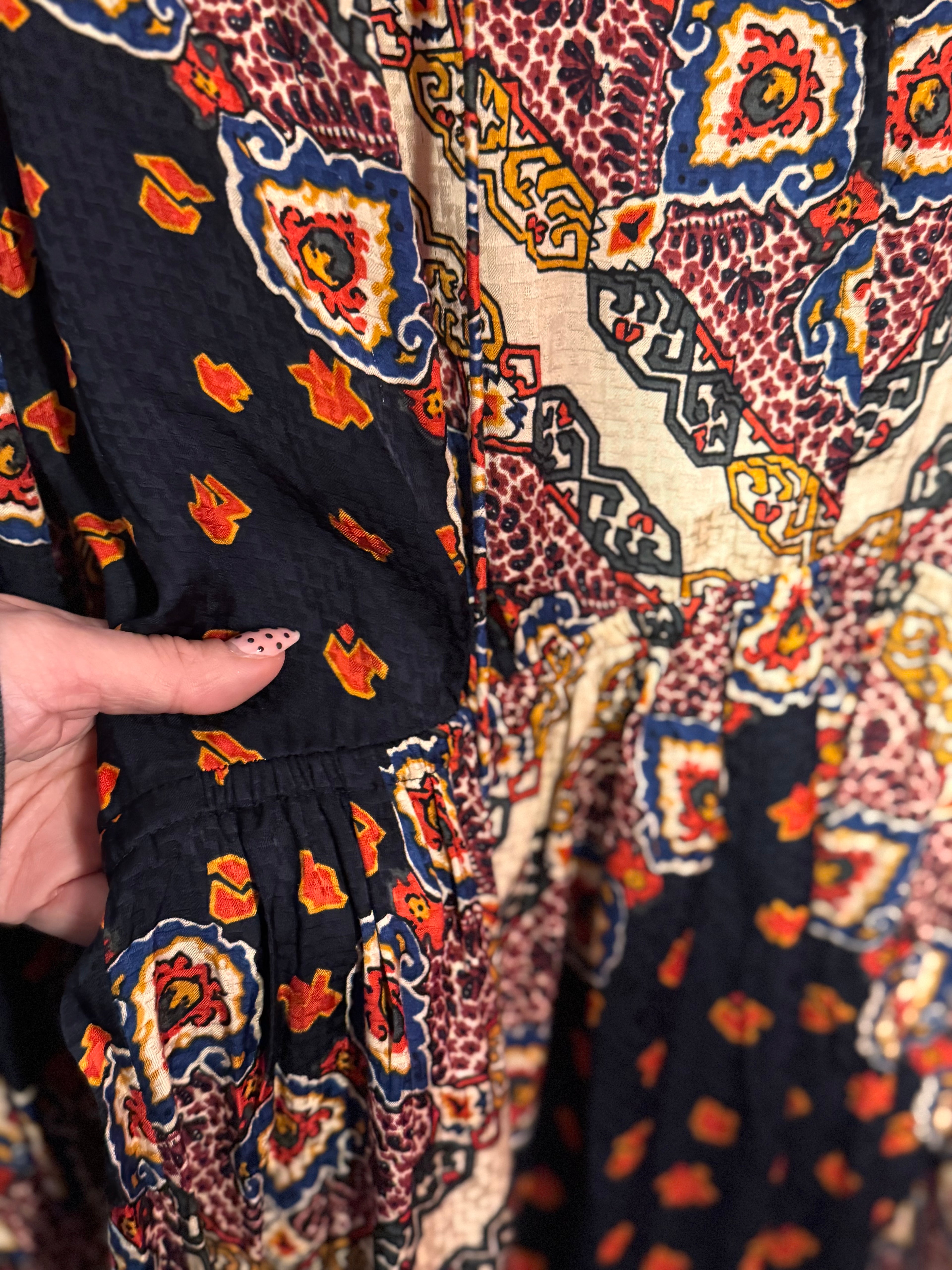 Robe marine / multicolore