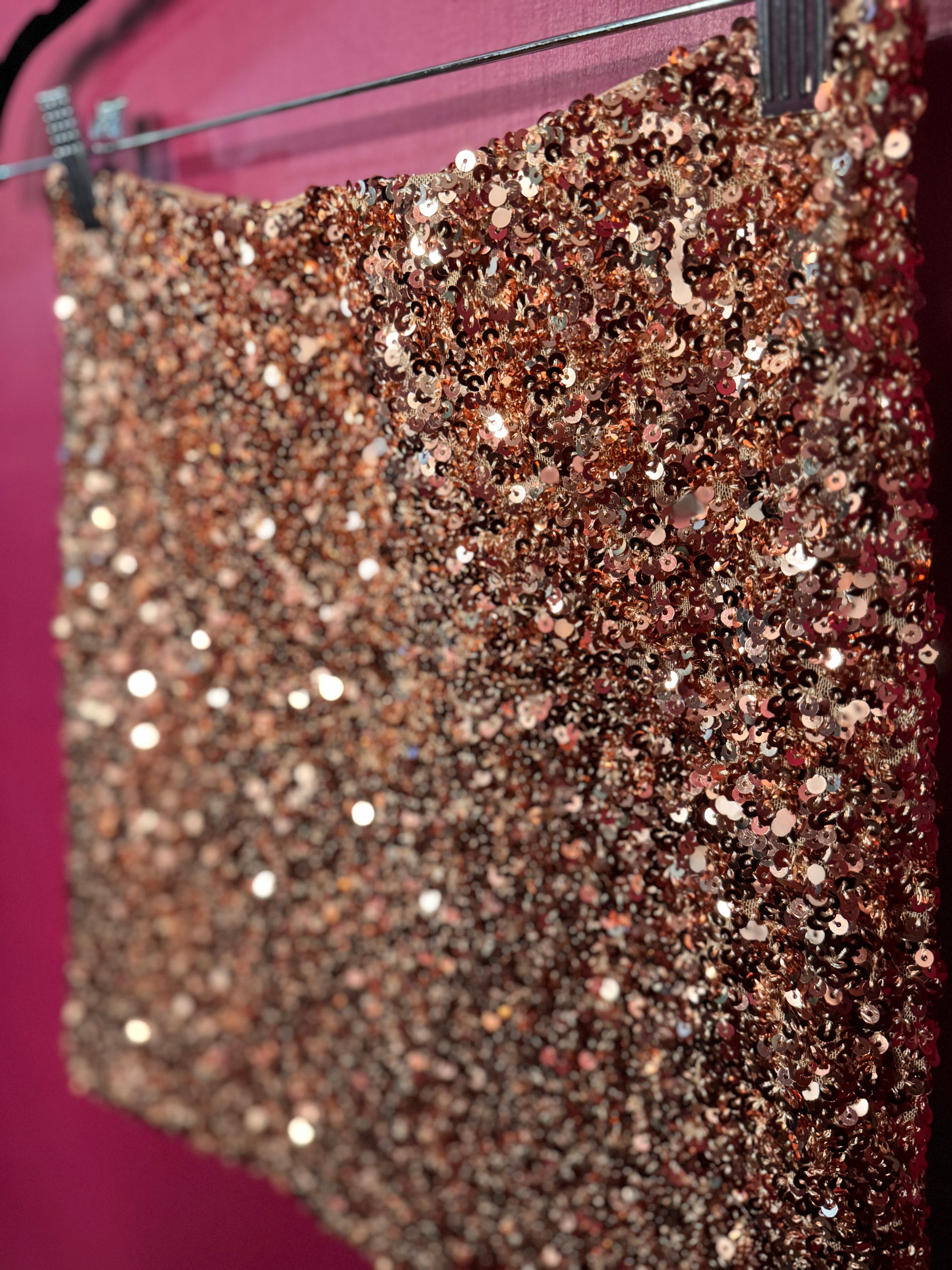 Jupe à sequins rose