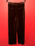 Pantalon marron velours satiné