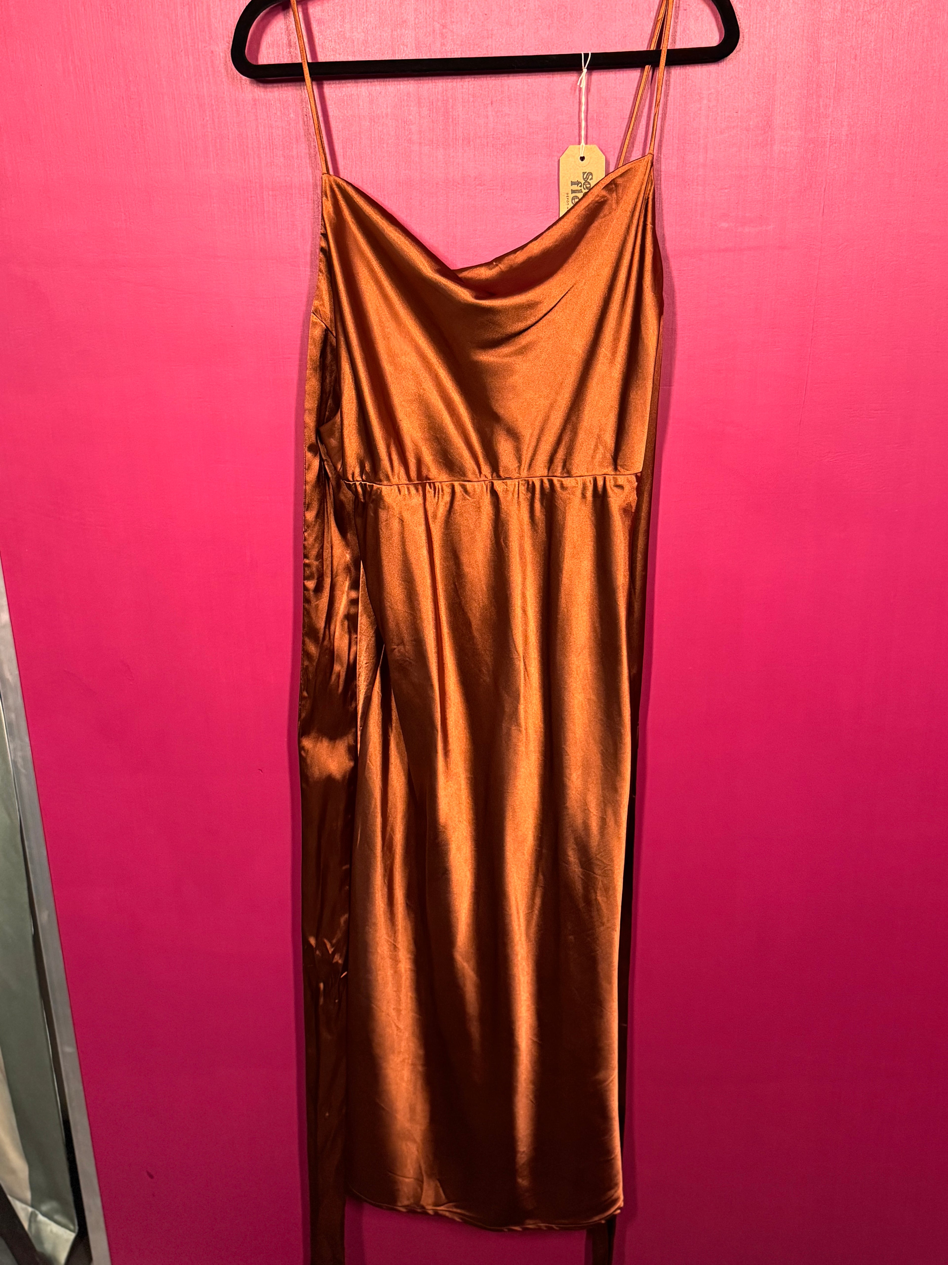 Robe longue marron
