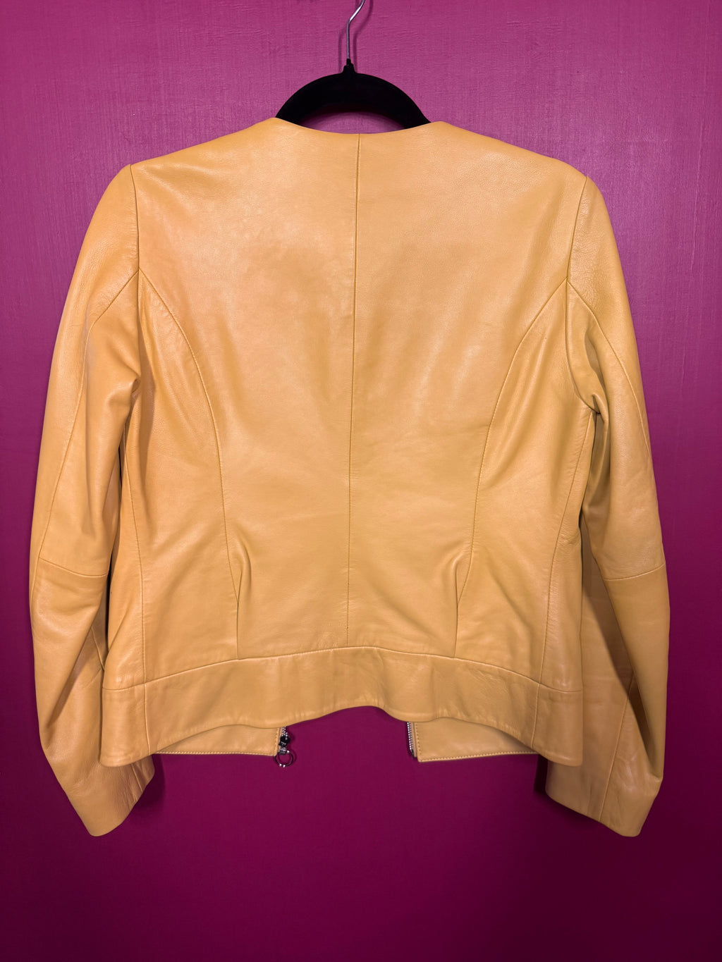 Veste en cuir jaune