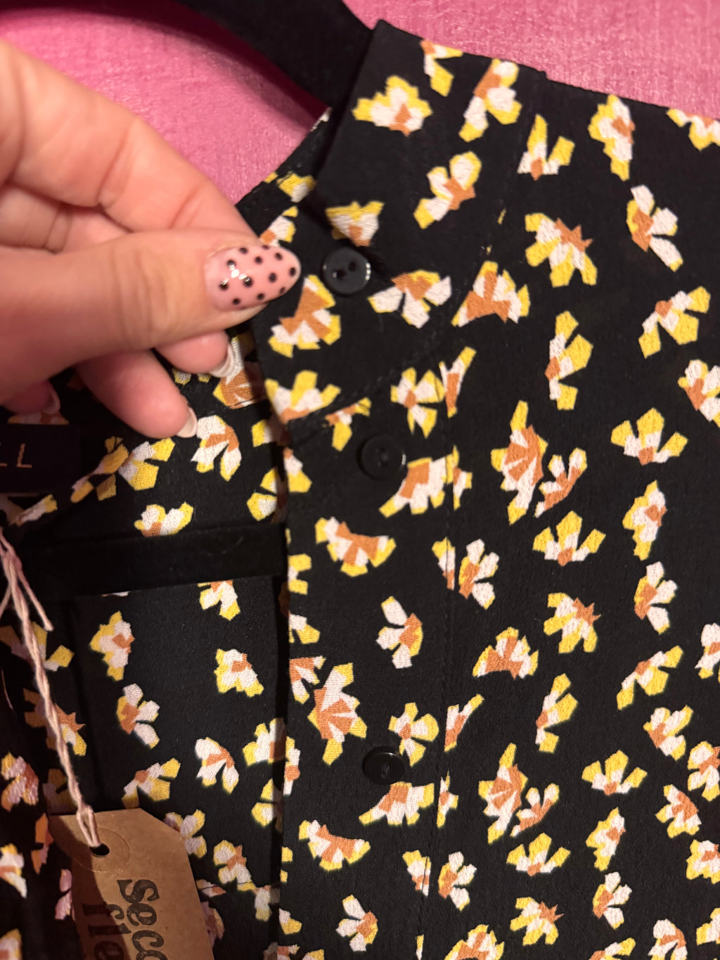 Robe fleurie noire longue