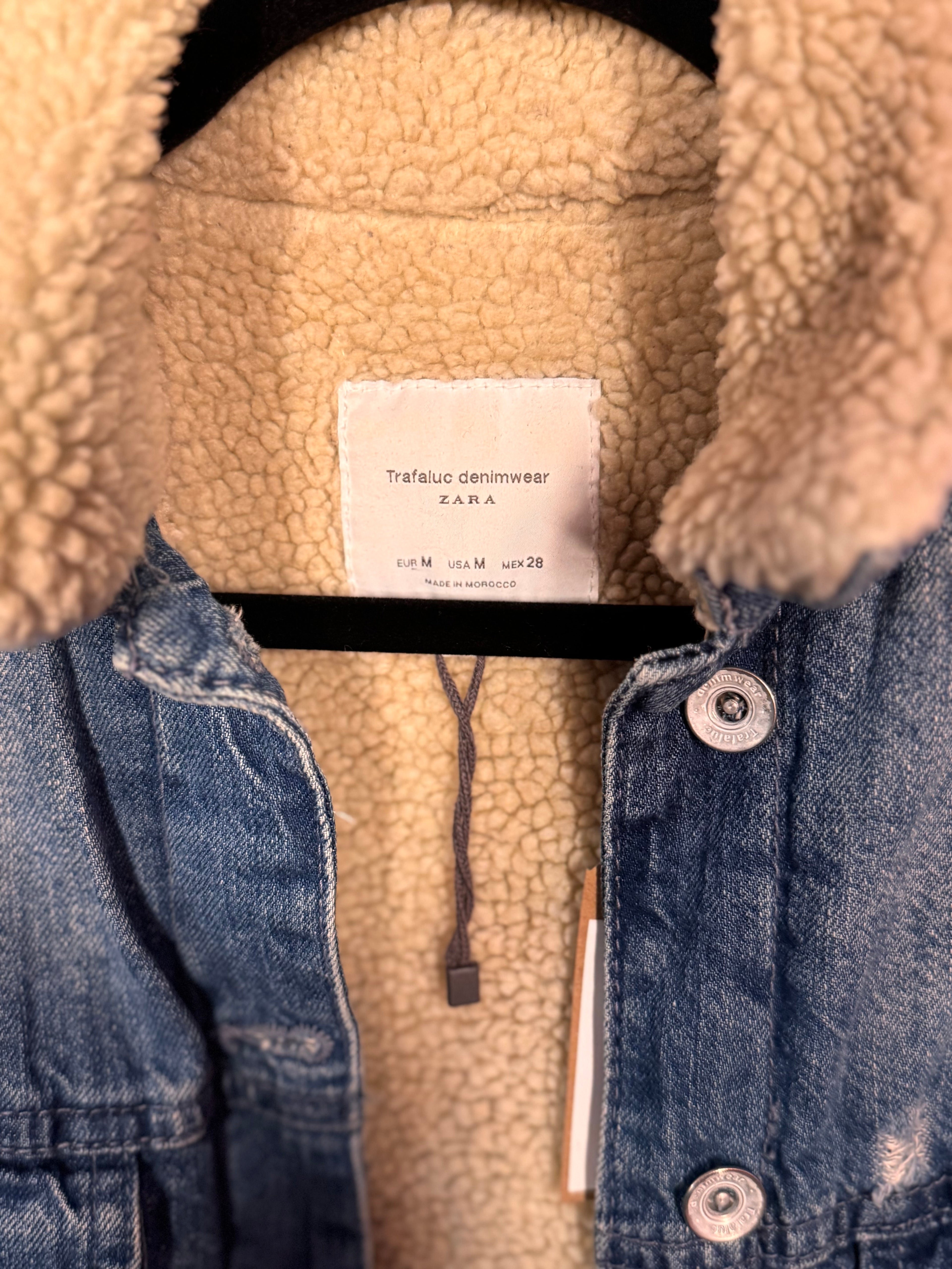 Veste en jean fourrée