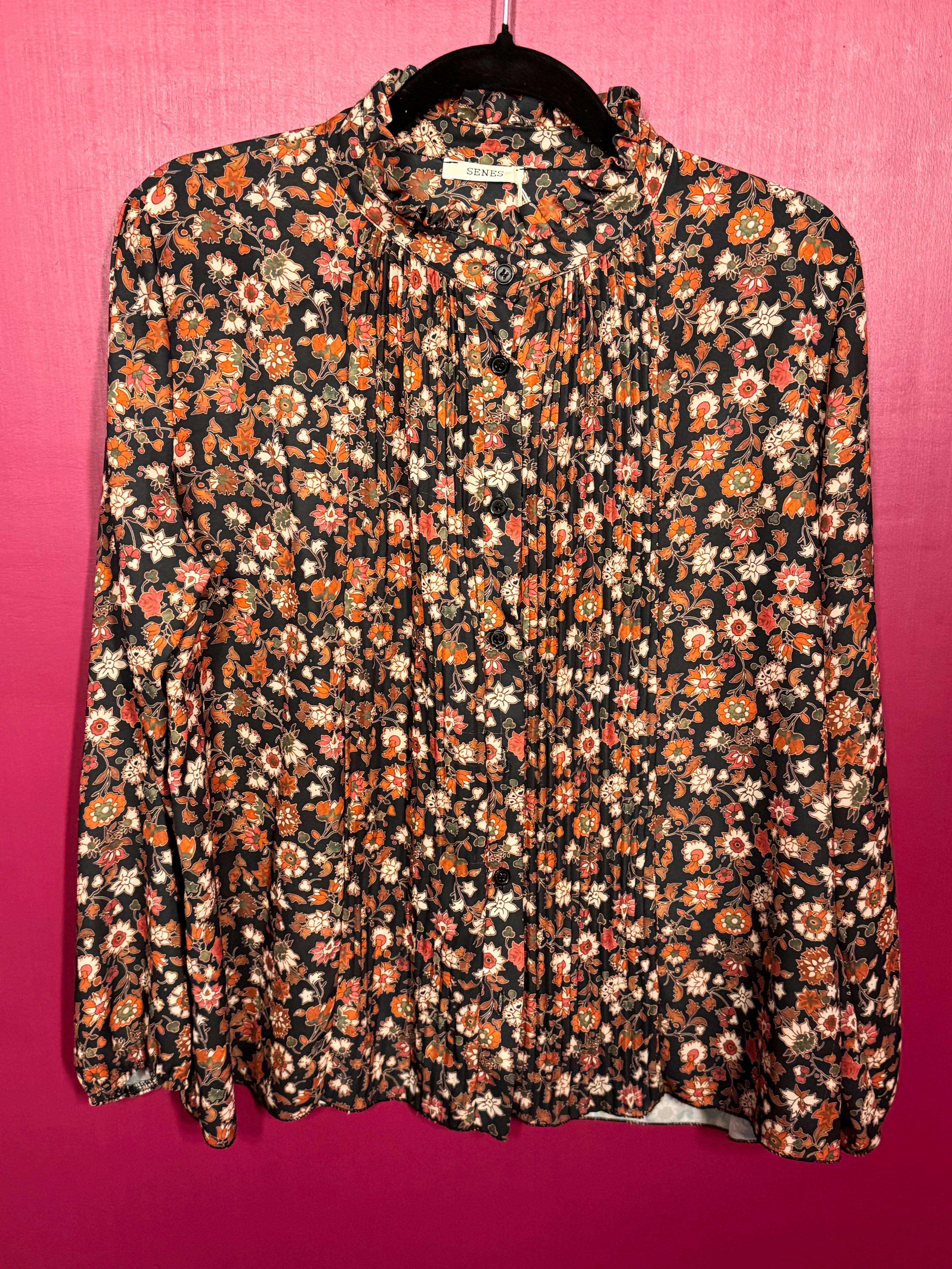 Blouse à fleurs marine