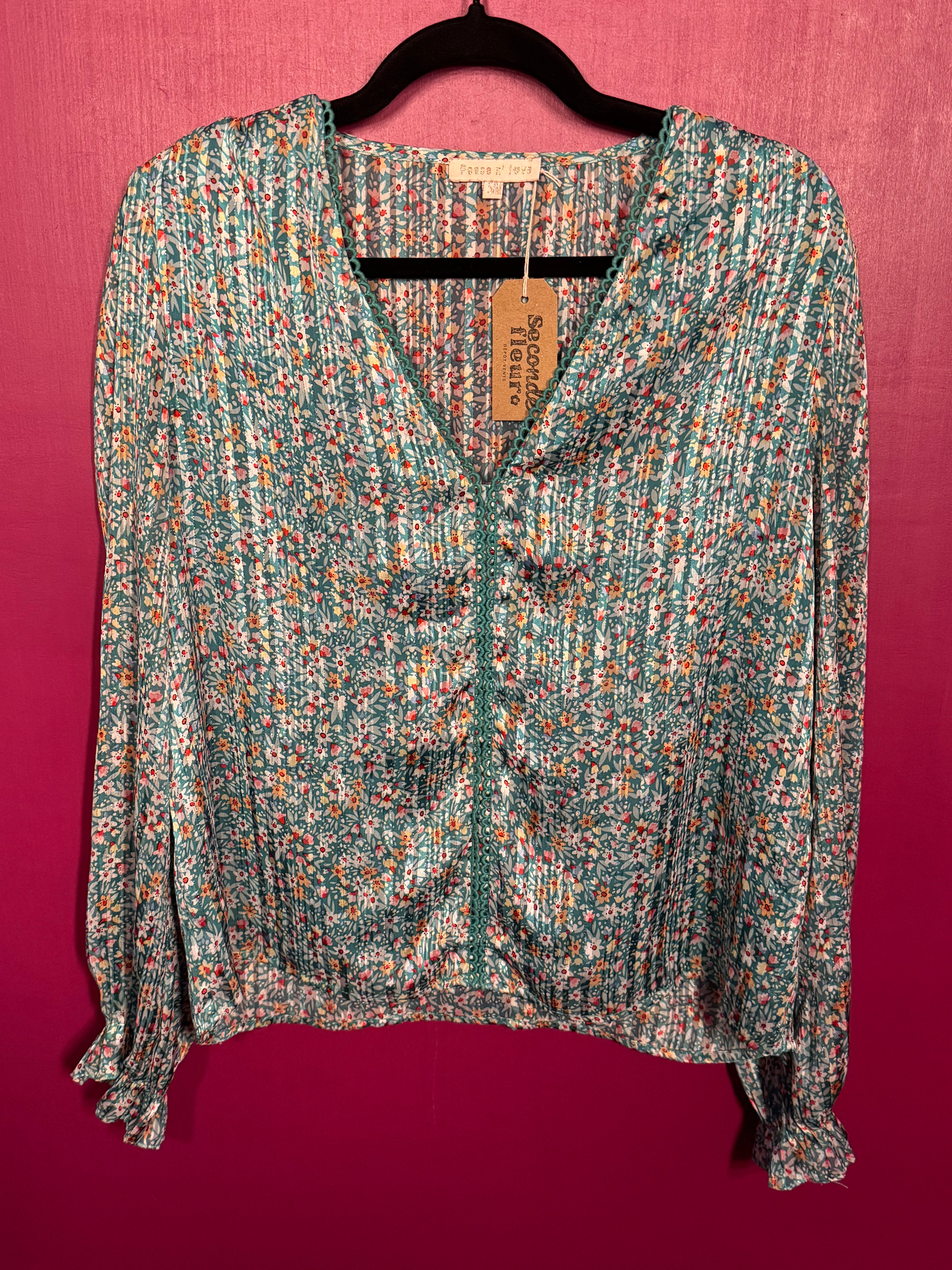 Blouse motif floral multicolore