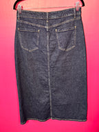 Jupe marine mi-longue en jean