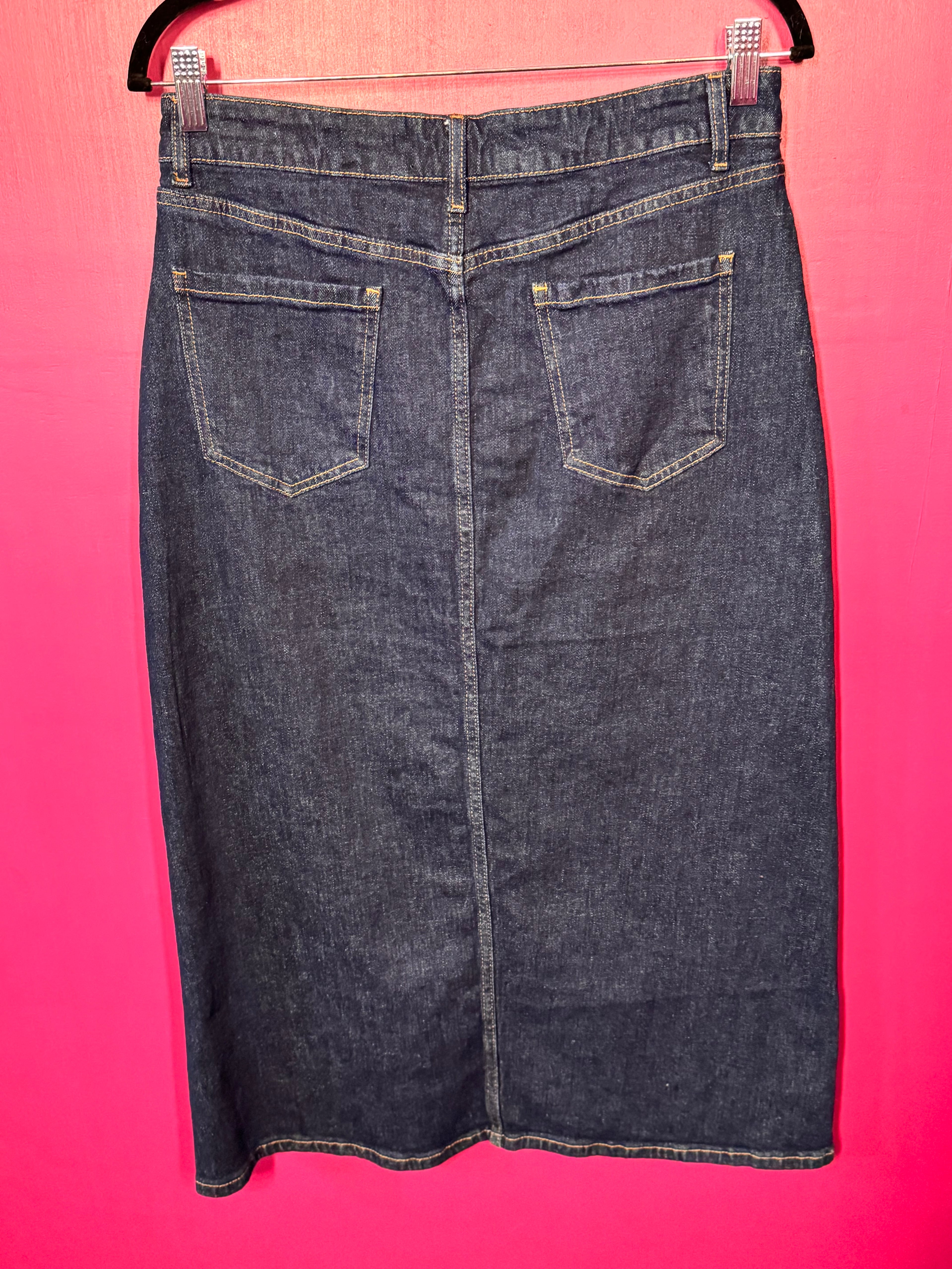 Jupe marine mi-longue en jean