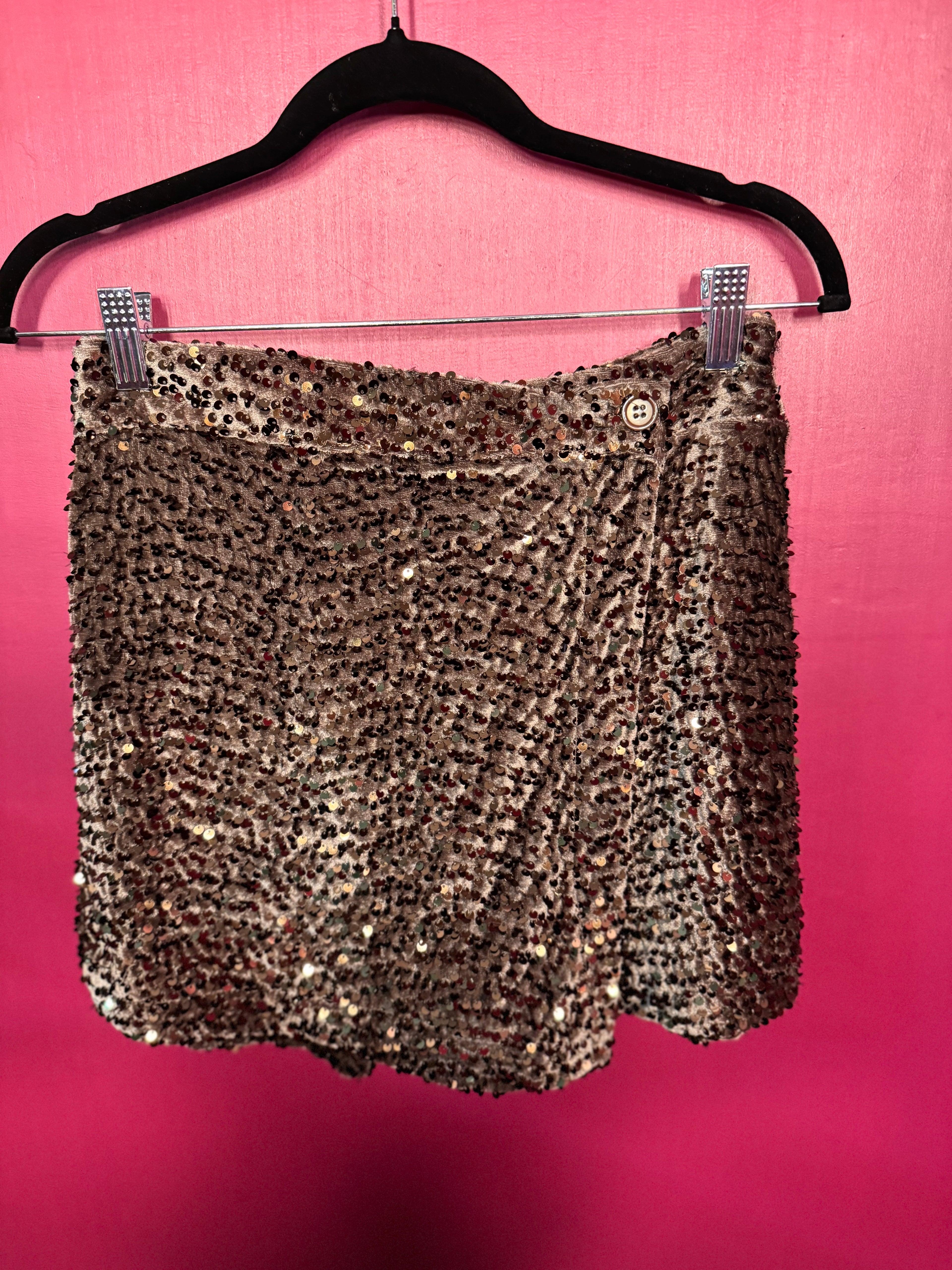 Ensemble marron pailleté short