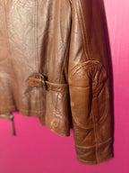 Veste en cuir marron