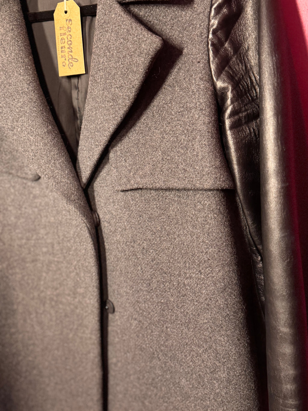 Manteau long gris / noir