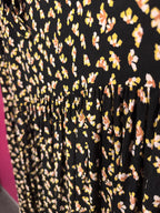 Robe fleurie noire longue