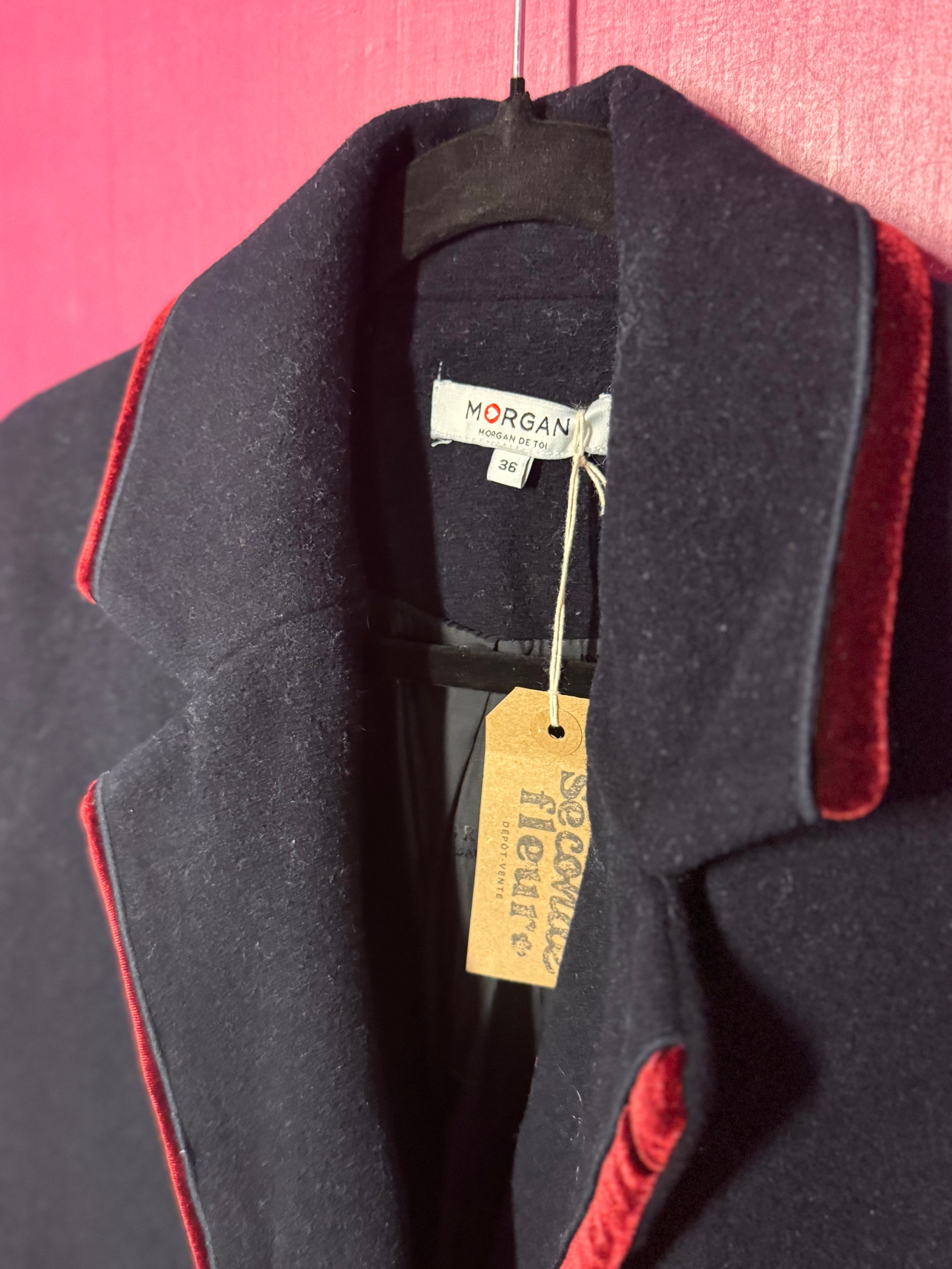 Manteau en laine marine